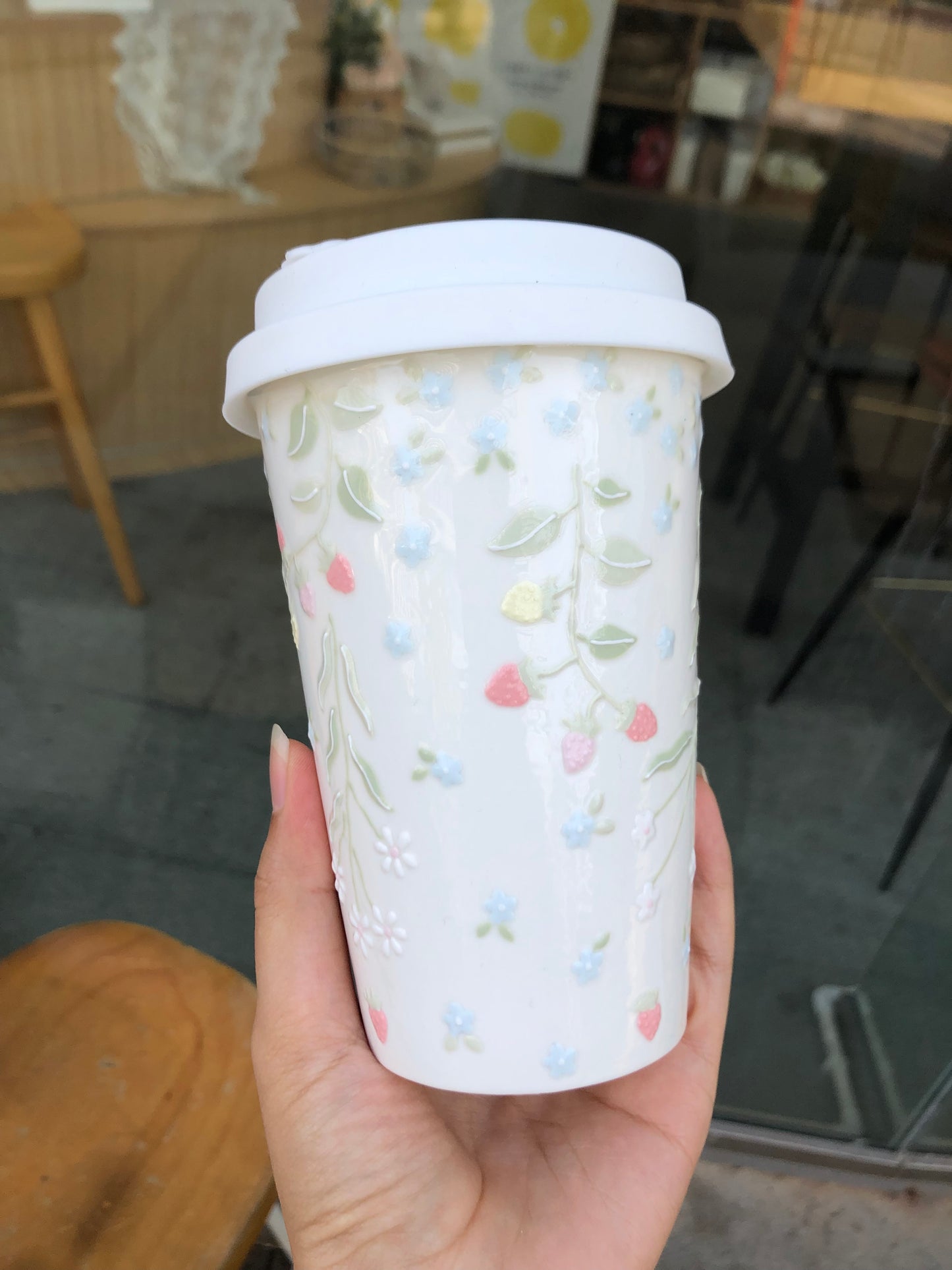 Pastel Blooms Berry Ceramic Mug