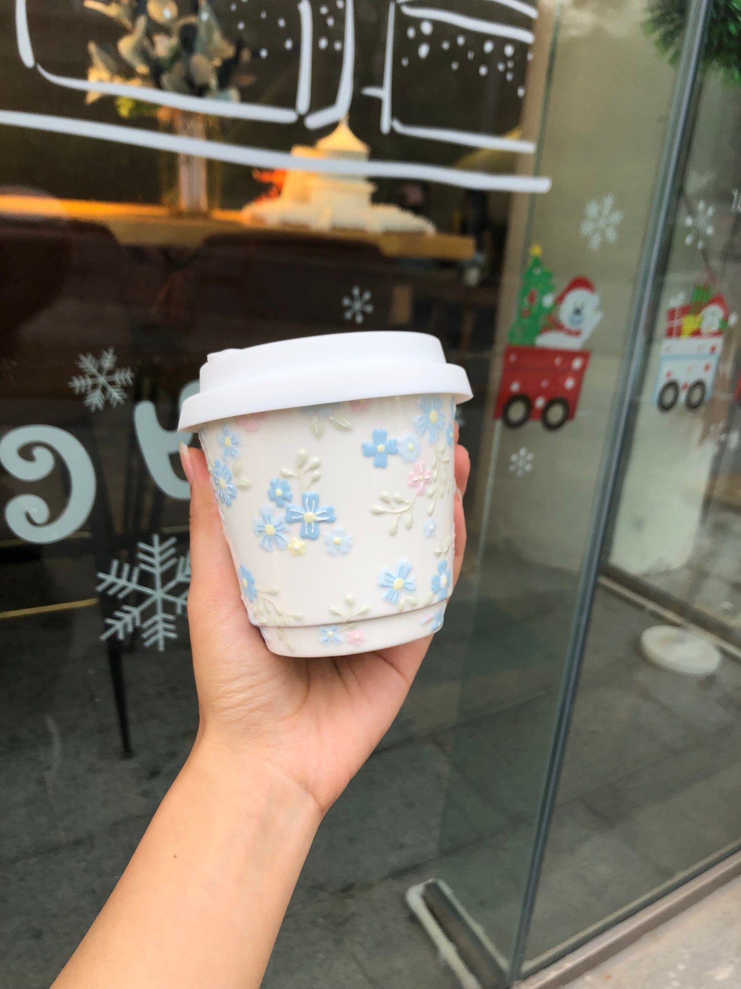 Chic Pastel Floral Ceramic Cup