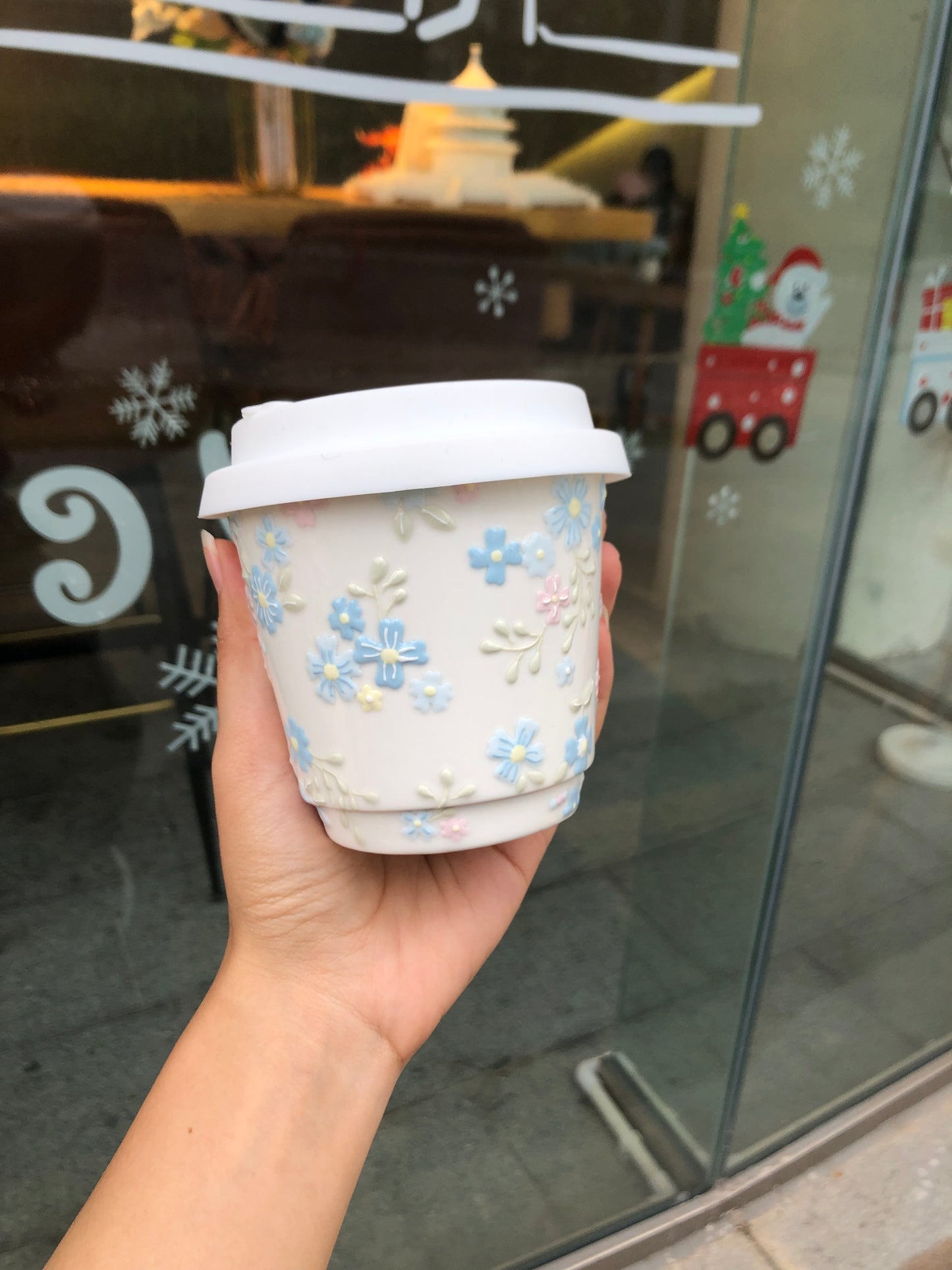 Chic Pastel Floral Ceramic Cup