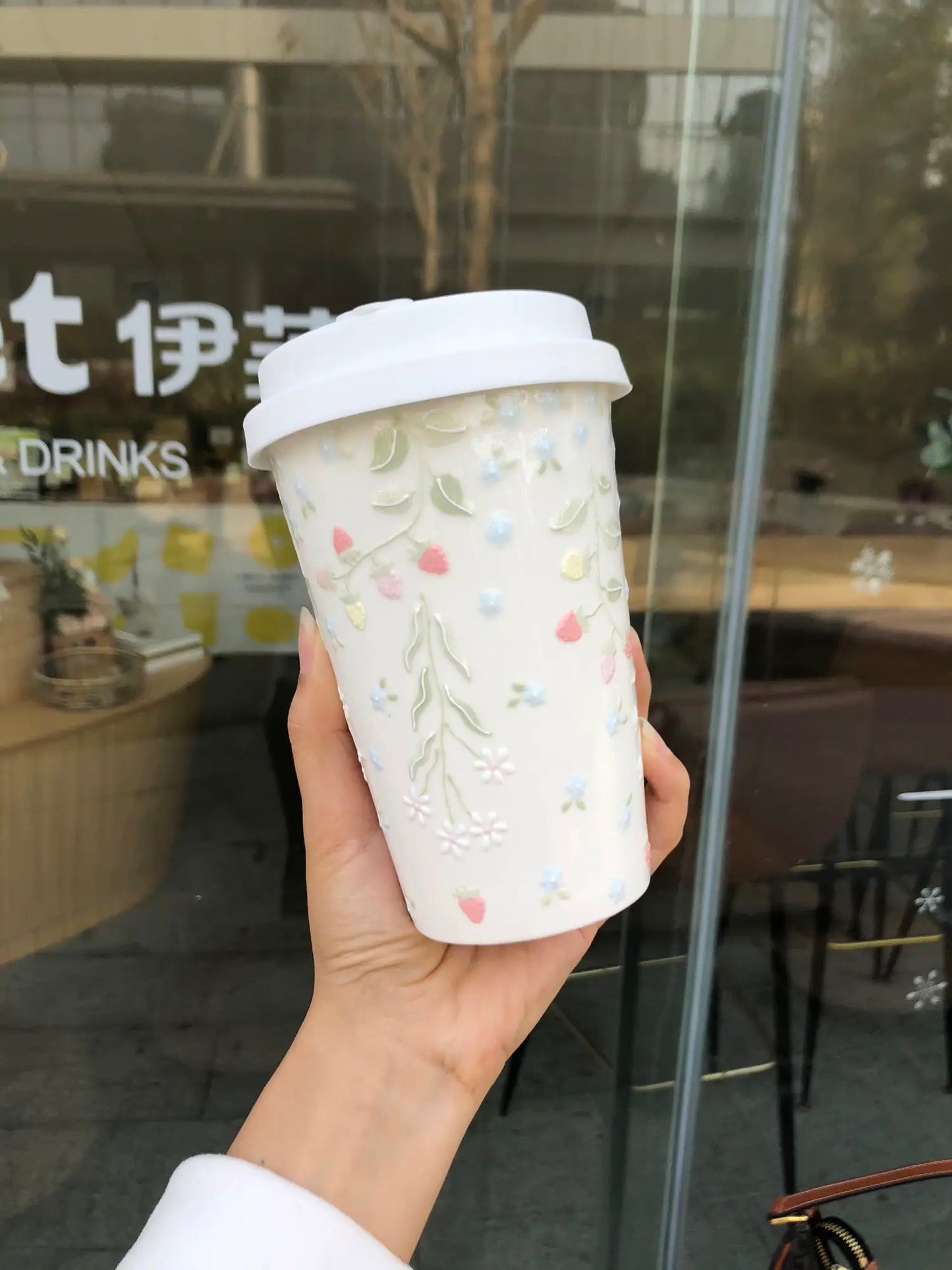 Pastel Blooms Berry Ceramic Mug