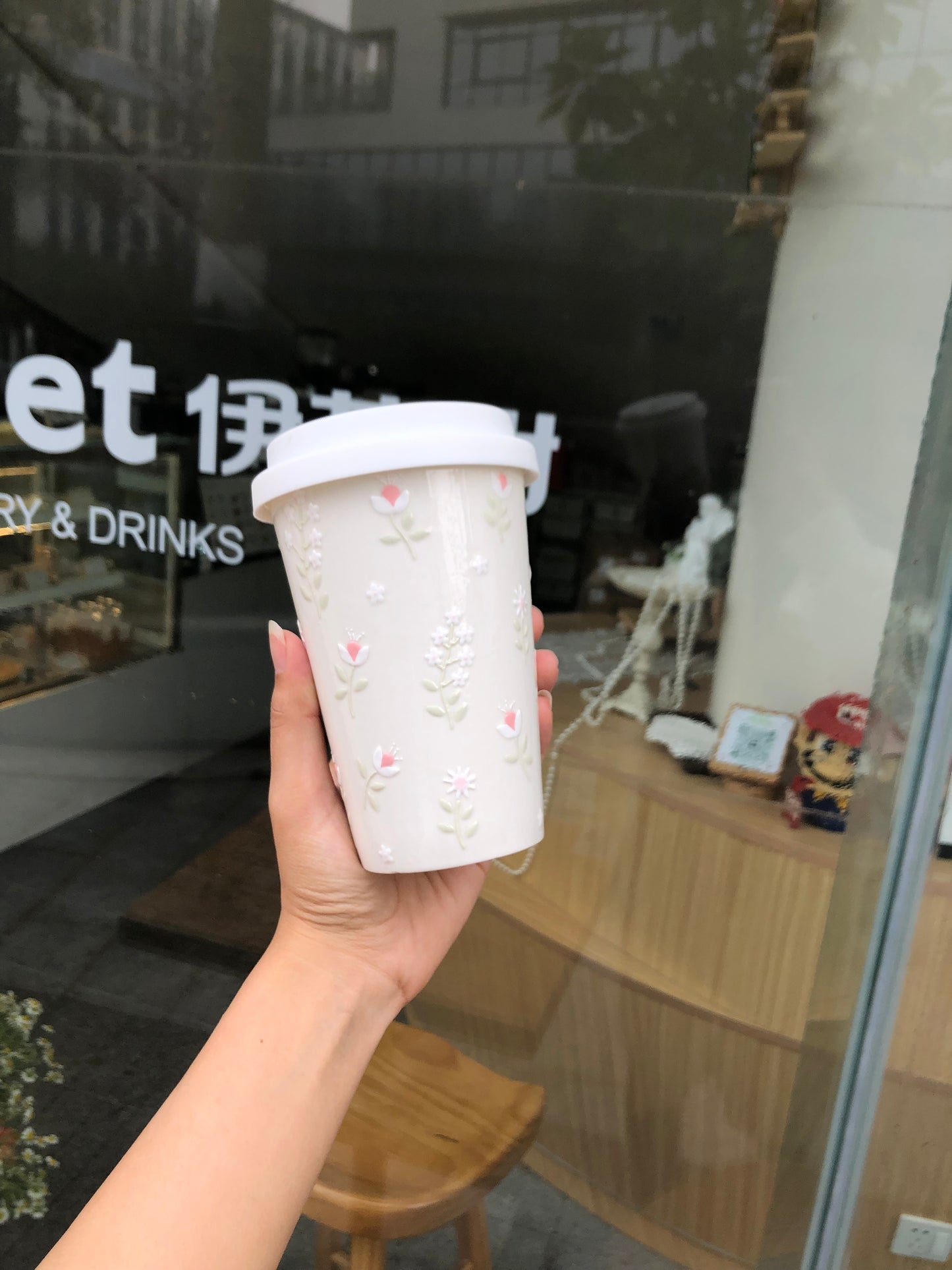 Premium Floral Artistry Ceramic Tumbler