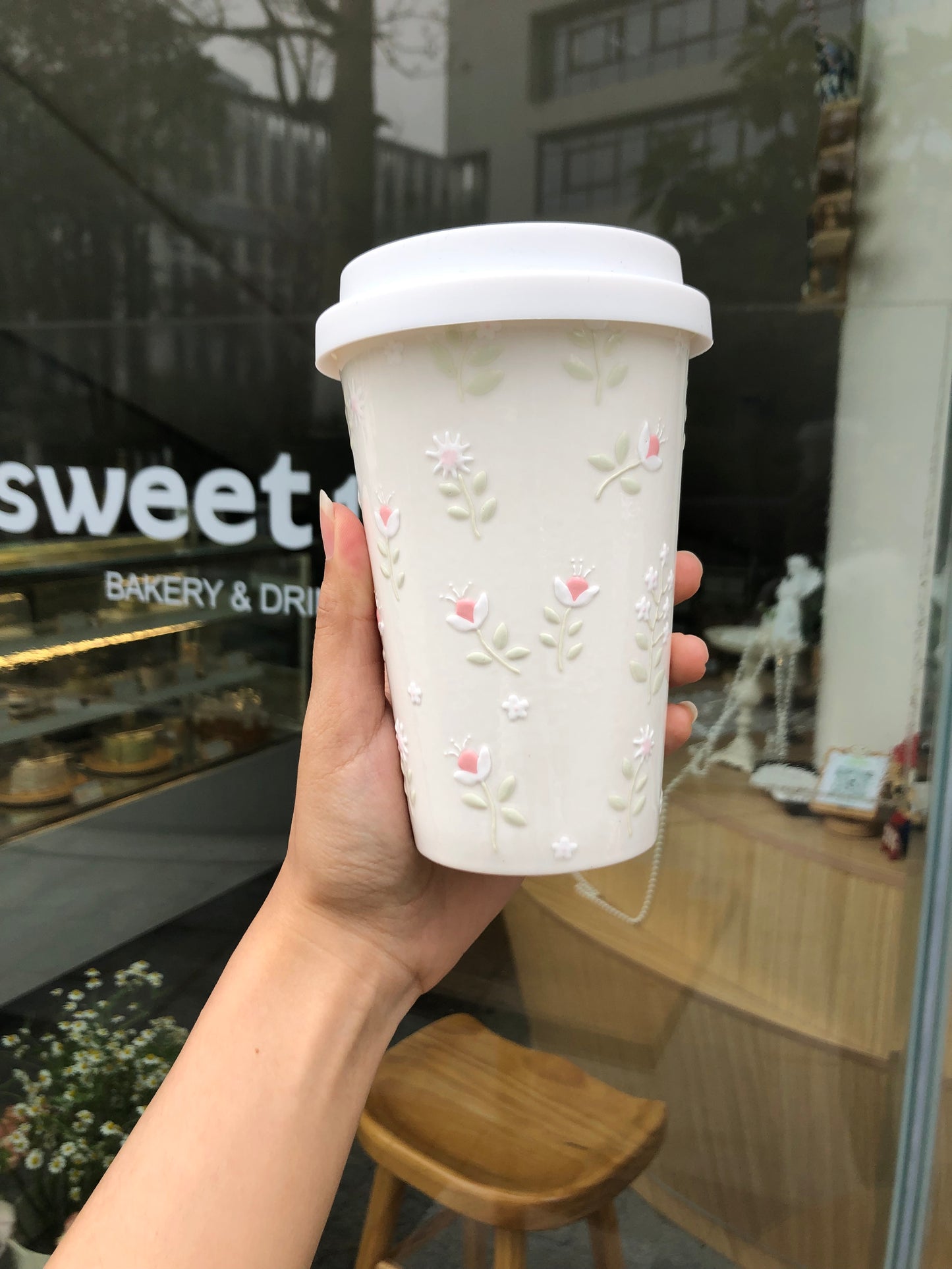 Floral Whisper Ceramic Coffee Cup