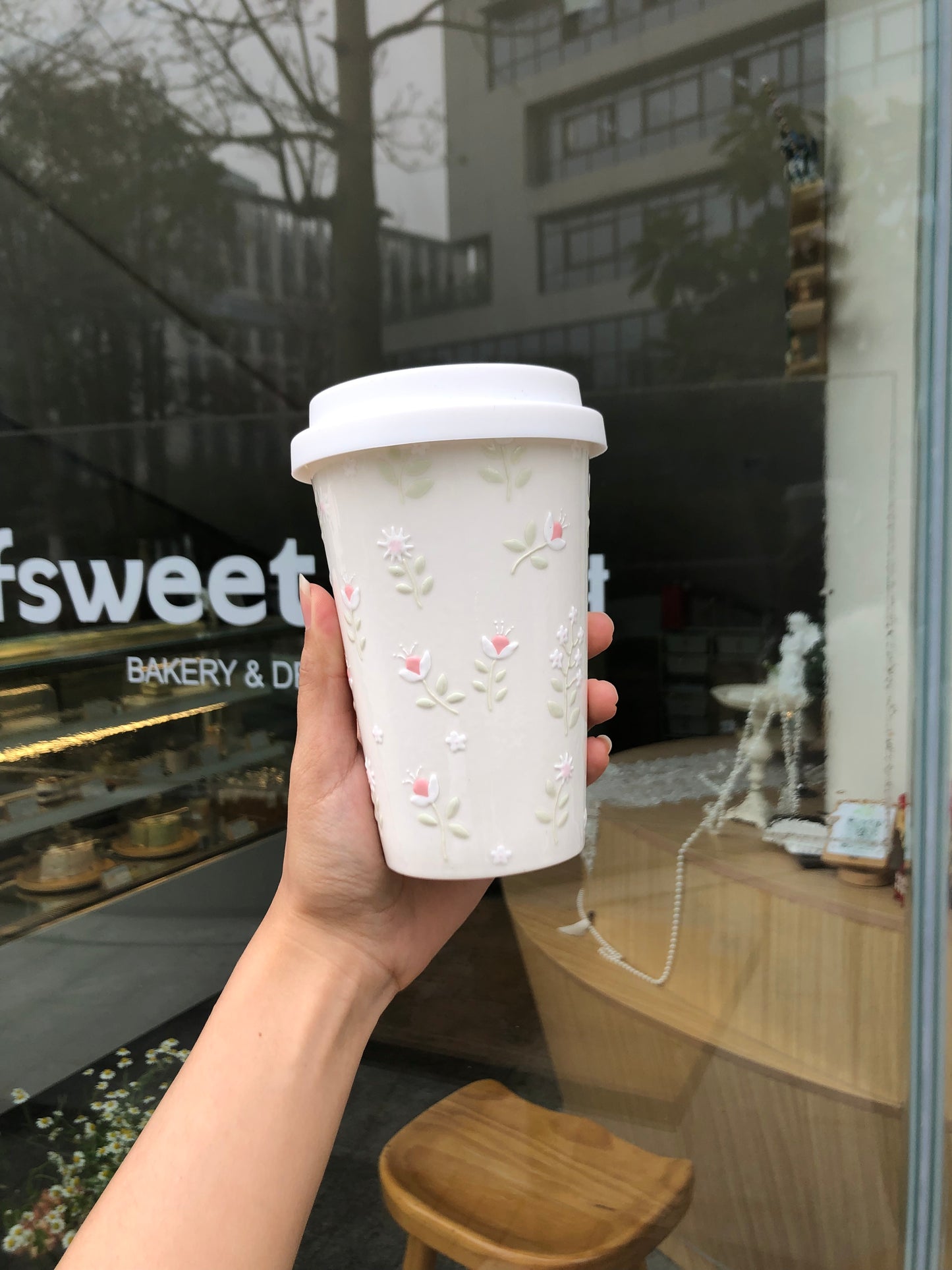 Floral Whisper Ceramic Coffee Cup