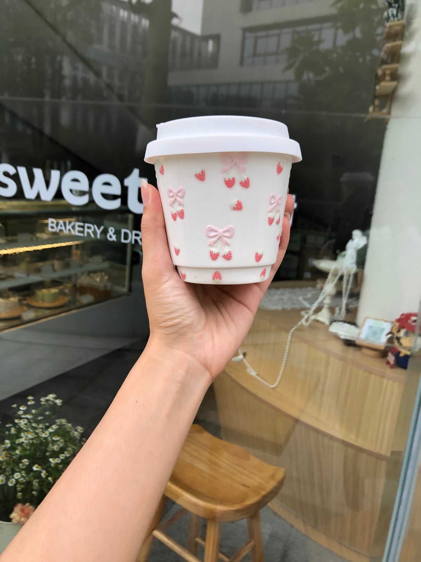 Strawberry Whisper Ceramic Coffee Cup