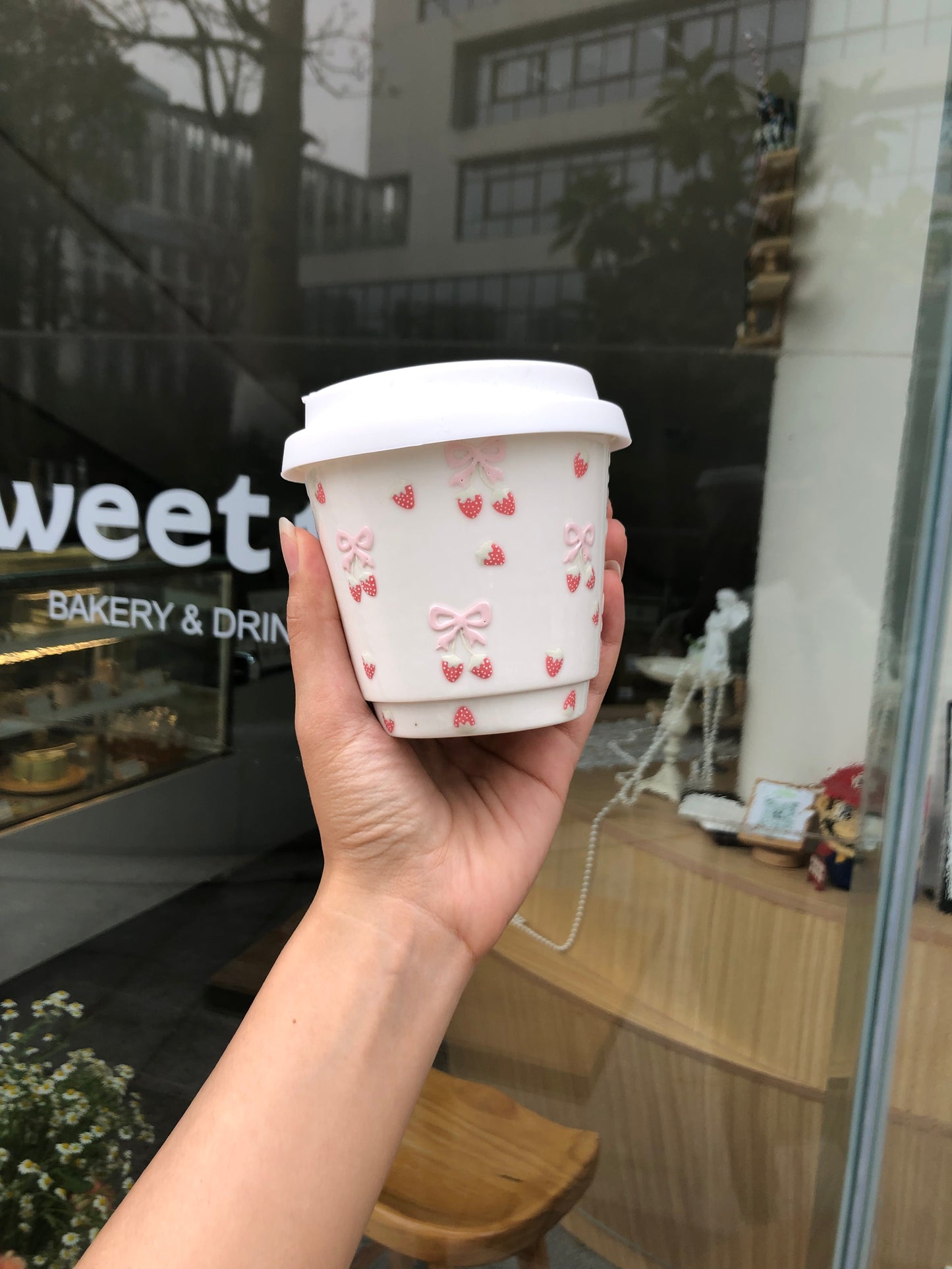 Strawberry Whisper Ceramic Coffee Cup