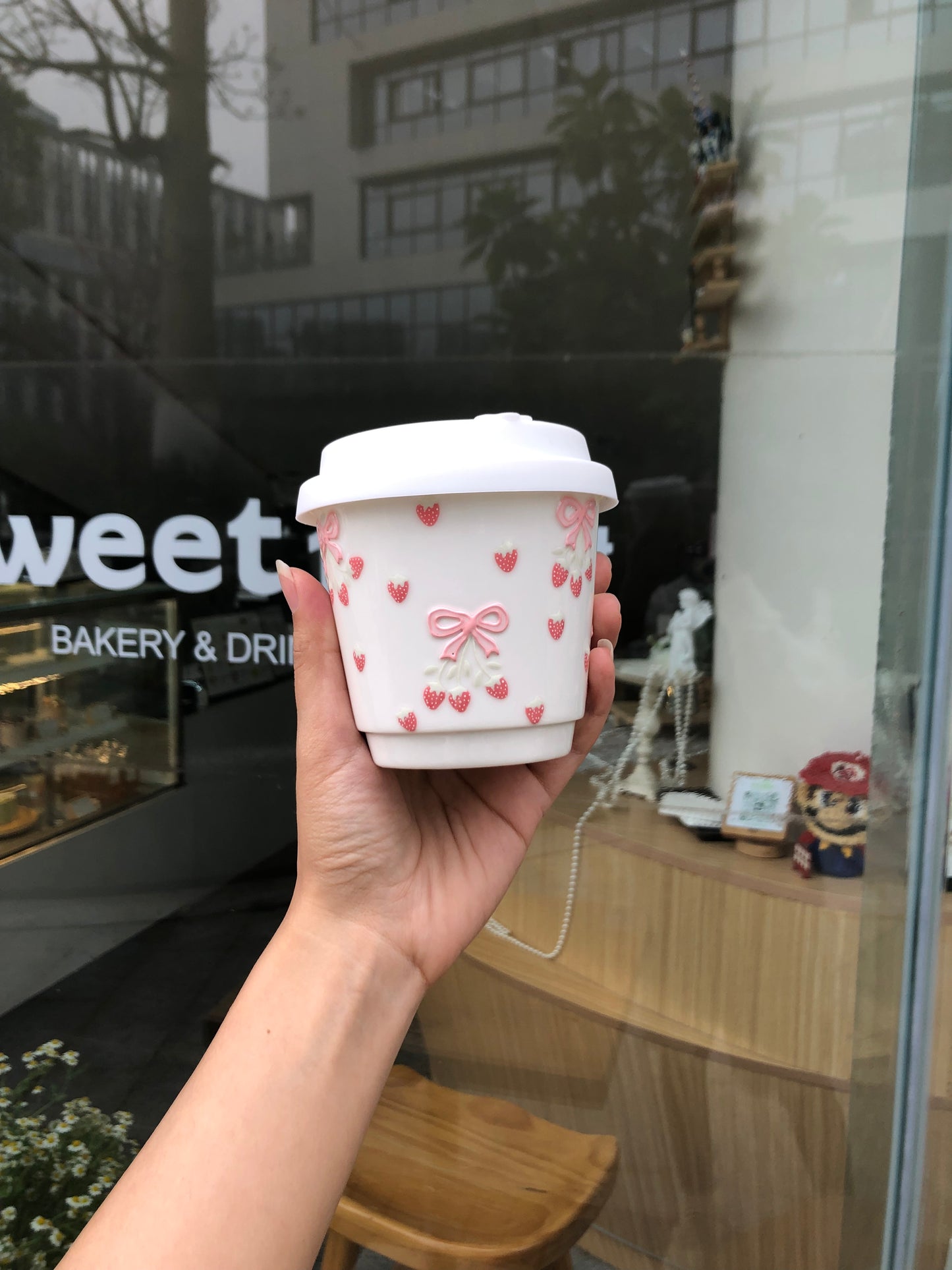 Strawberry Whisper Ceramic Coffee Cup