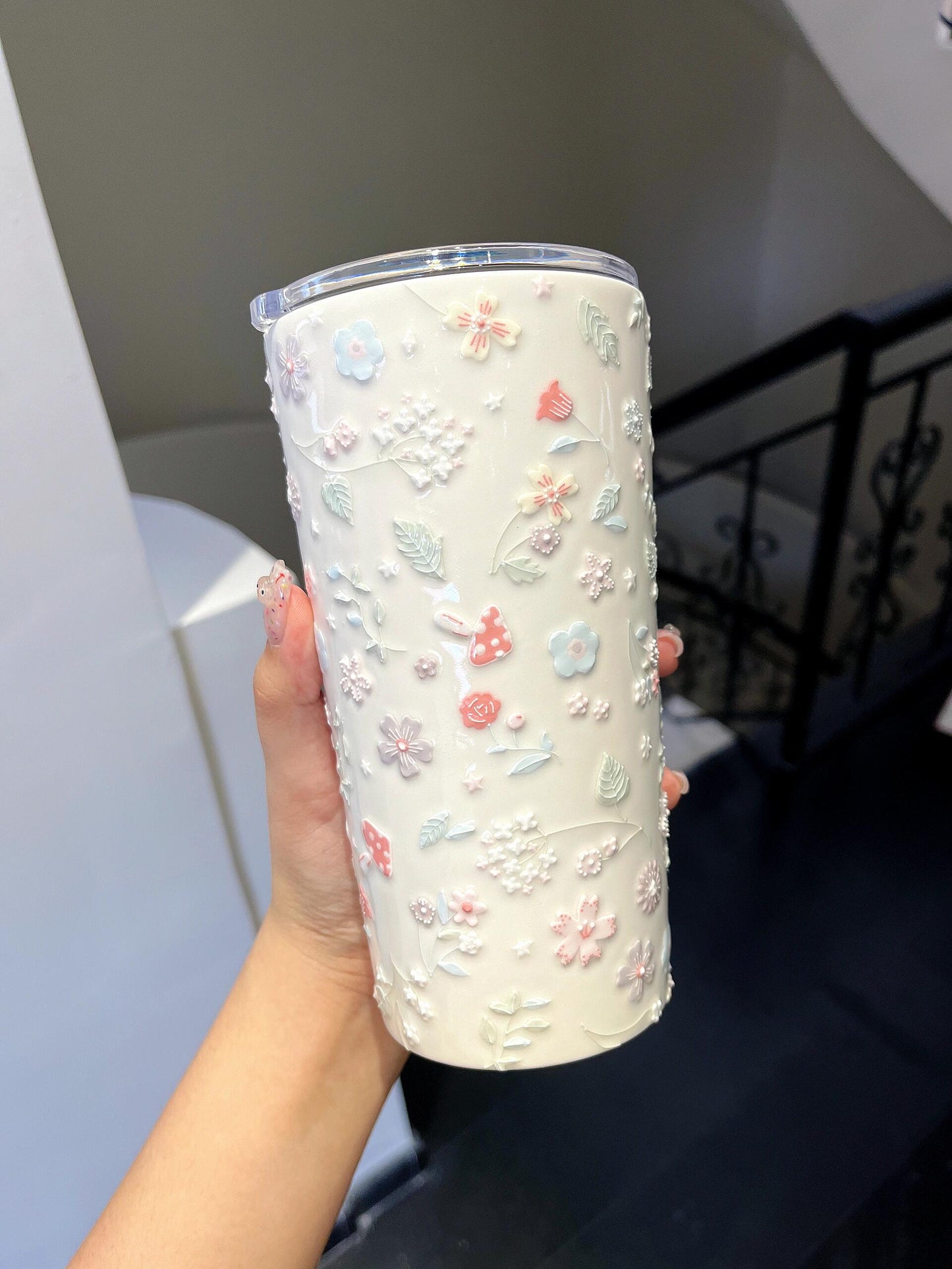 Springtime Elegance Ceramic Tumbler