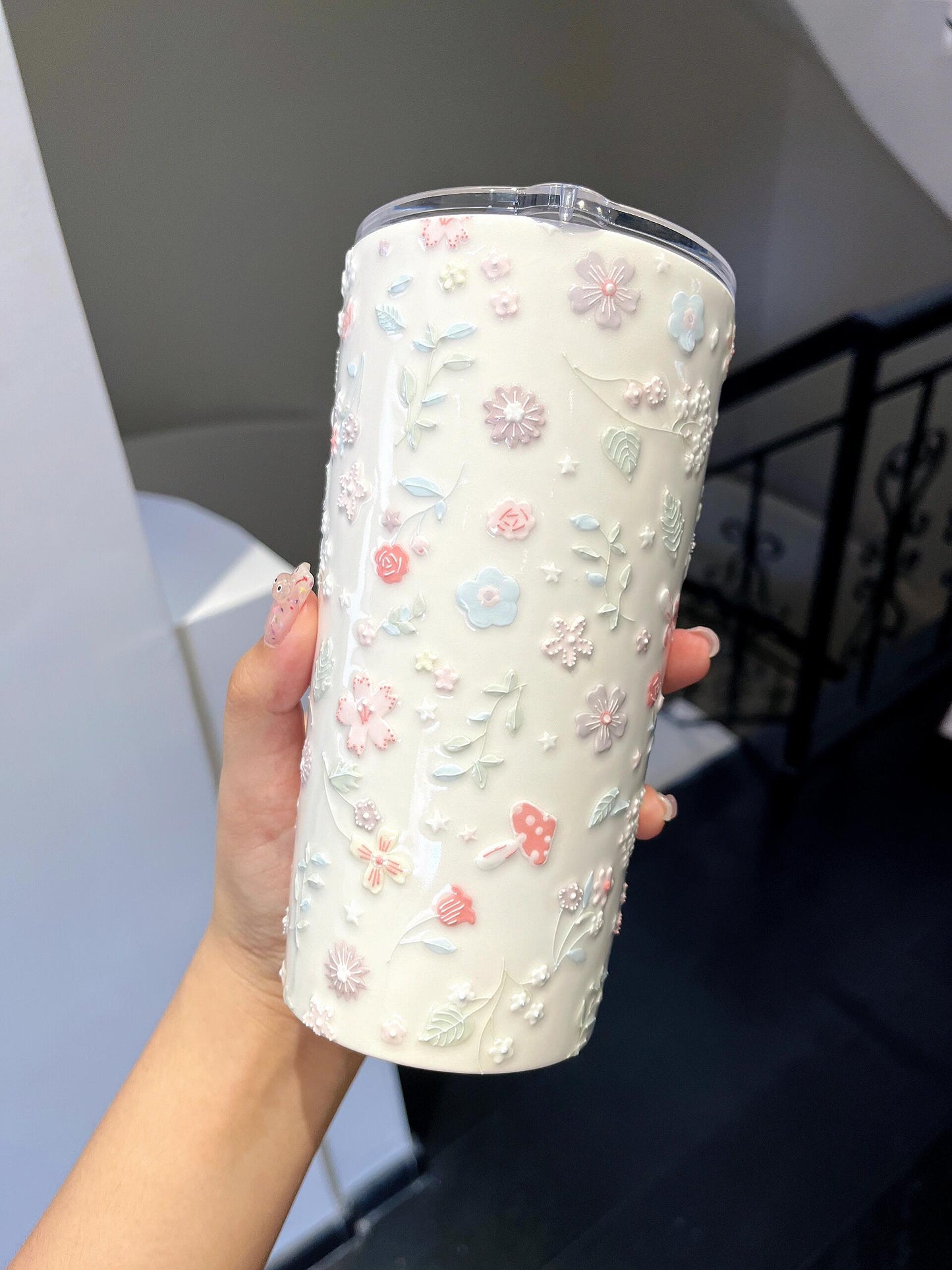 Springtime Elegance Ceramic Tumbler