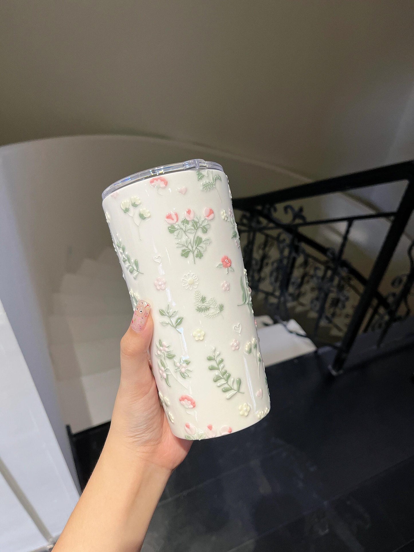Floral Whisper Ceramic Tumbler