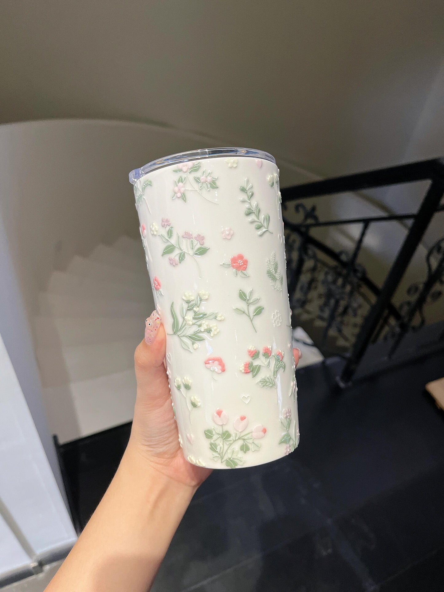 Floral Whisper Ceramic Tumbler
