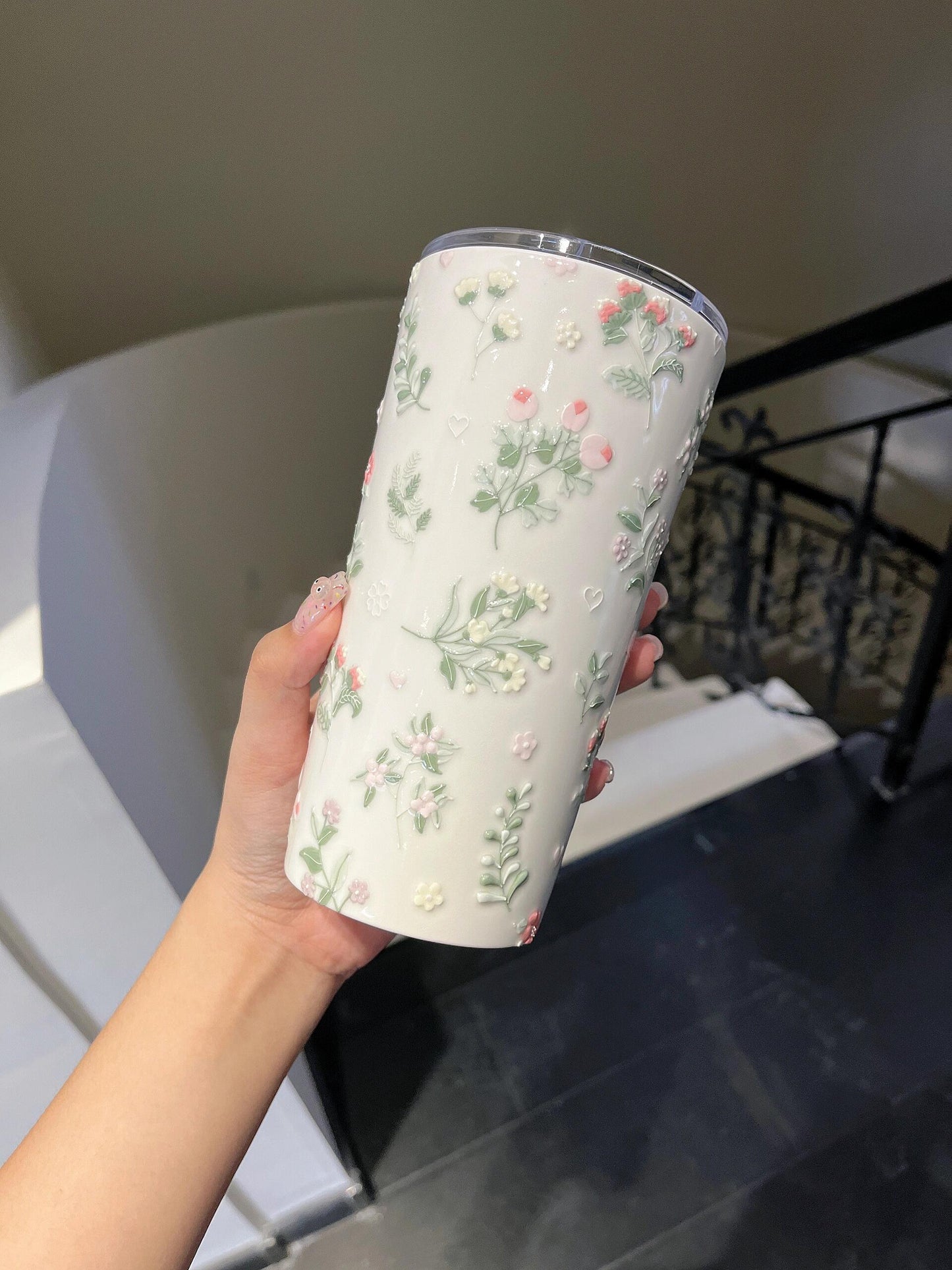 Floral Whisper Ceramic Tumbler