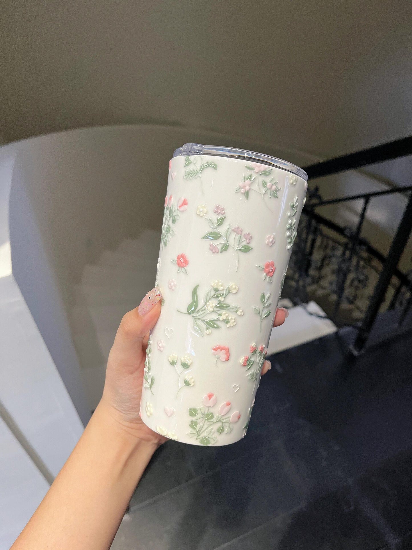 Floral Whisper Ceramic Tumbler
