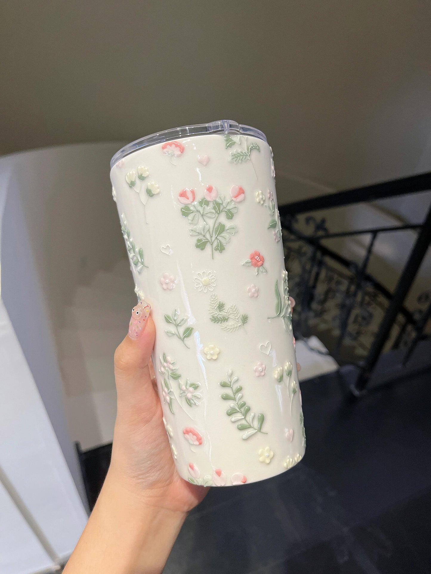 Floral Whisper Ceramic Tumbler