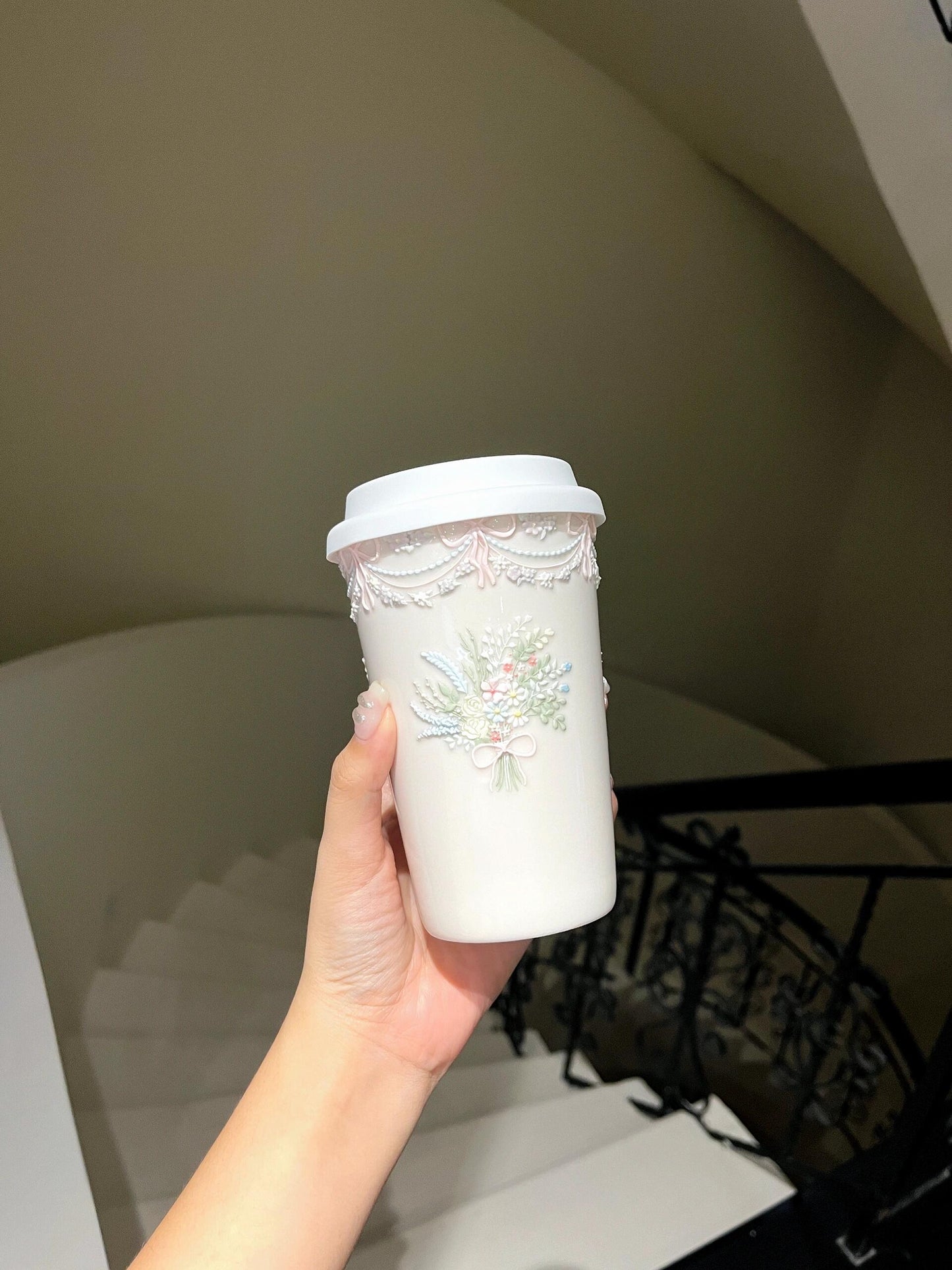 Bow Curtains Ceramic Mug