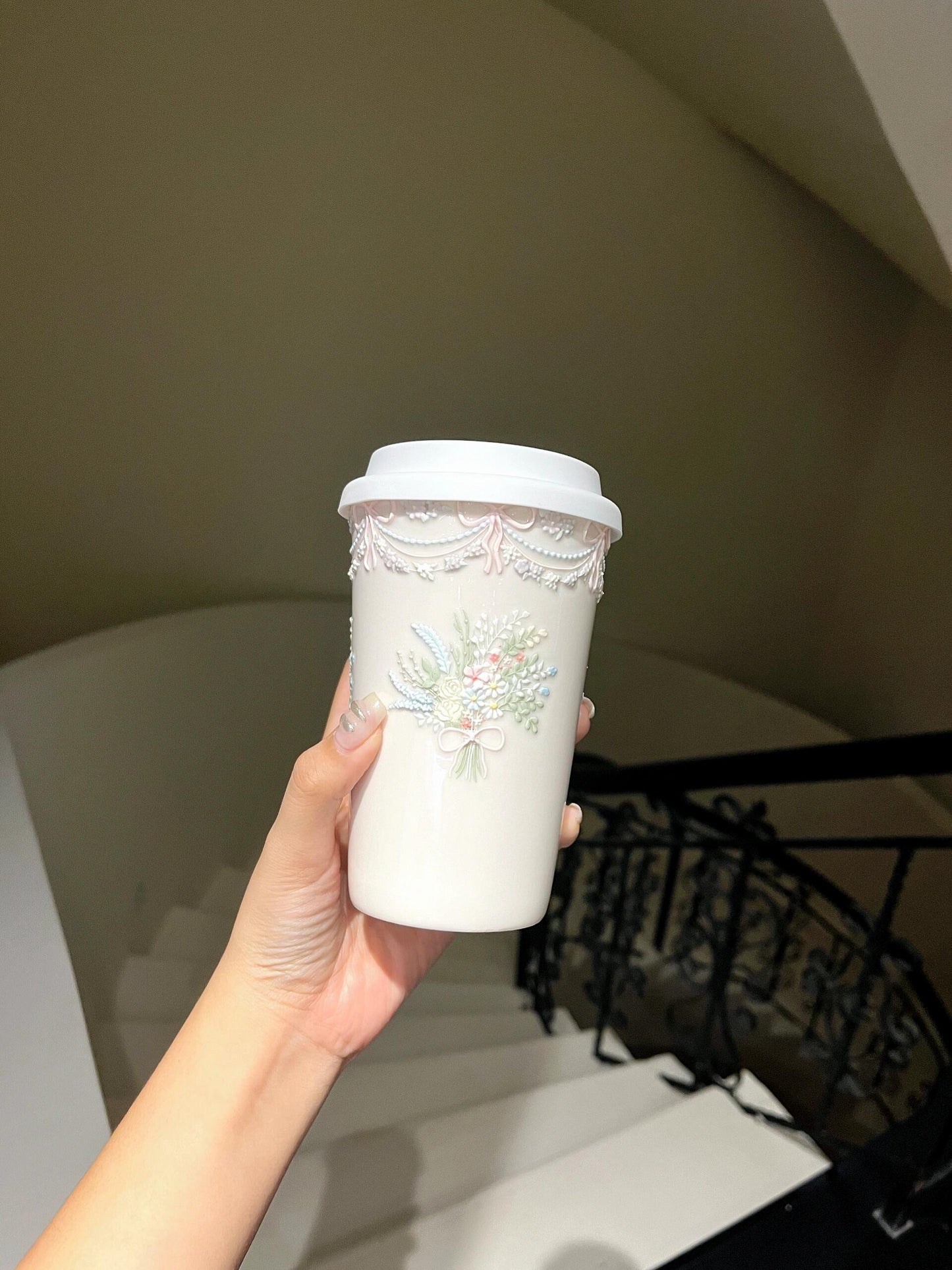 Bow Curtains Ceramic Mug