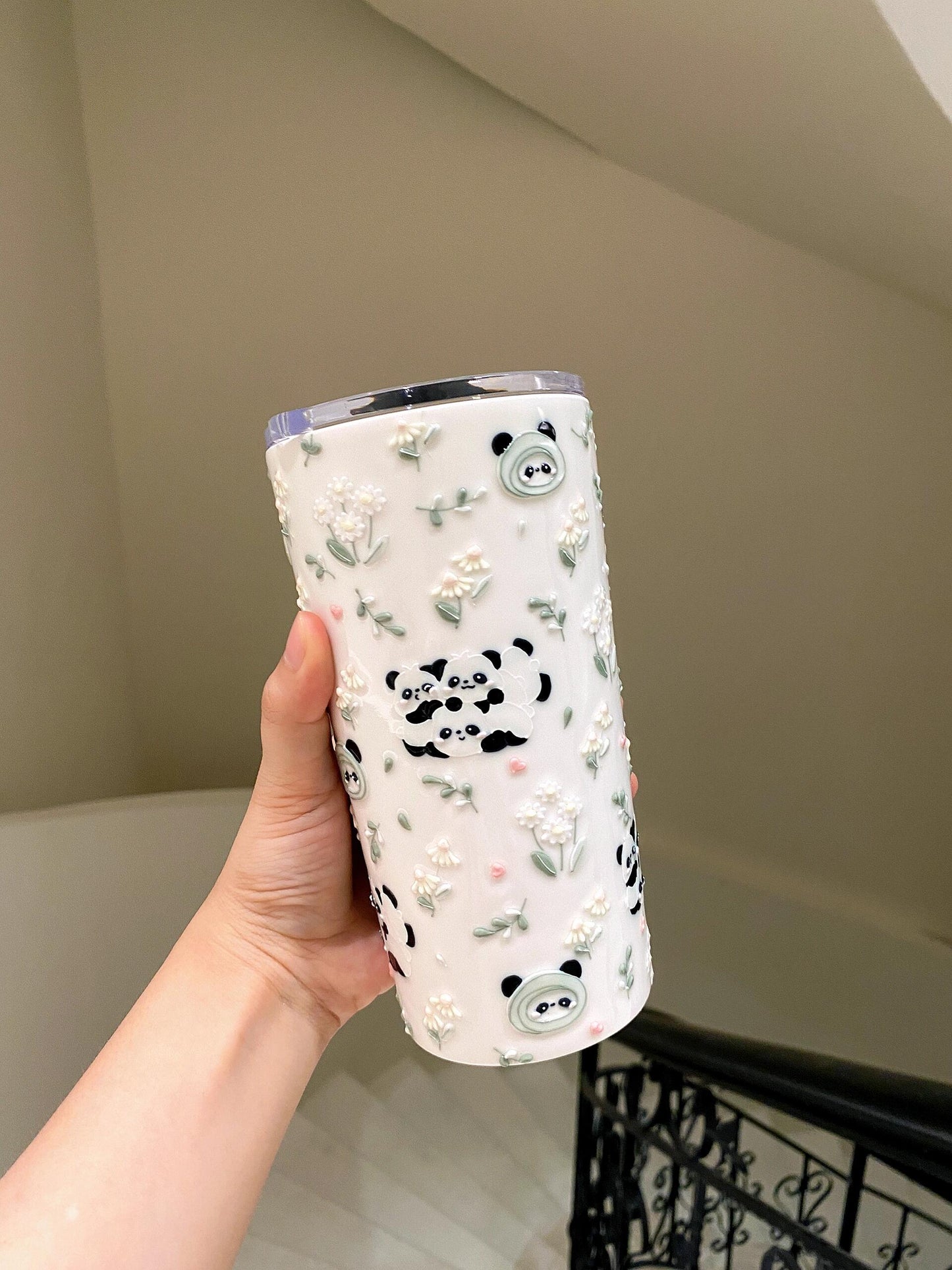 Panda Floral Delight Thermal Mug