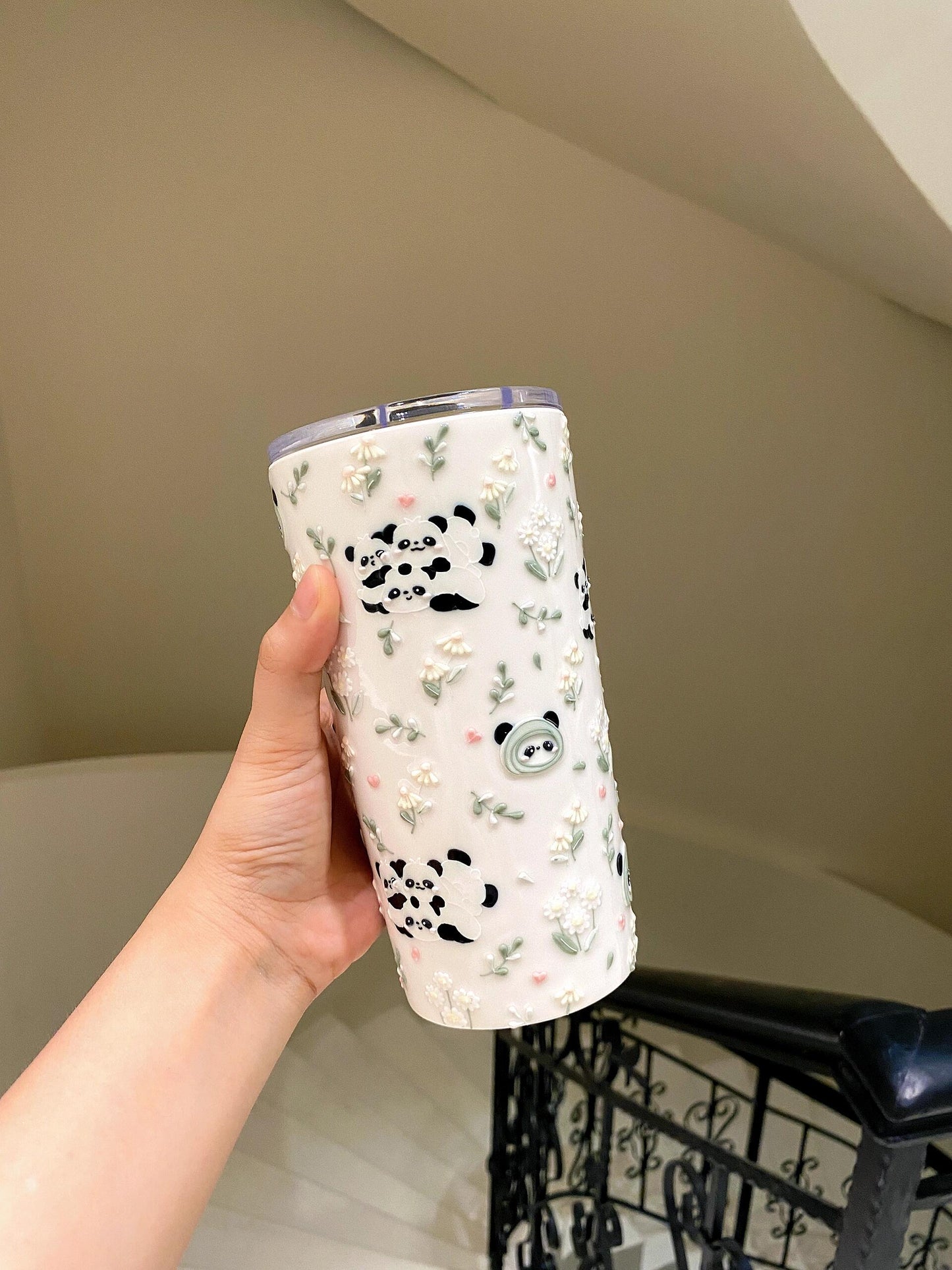 Panda Floral Delight Thermal Mug