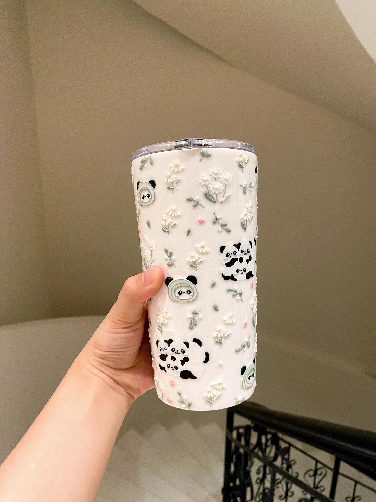 Panda Floral Delight Thermal Mug