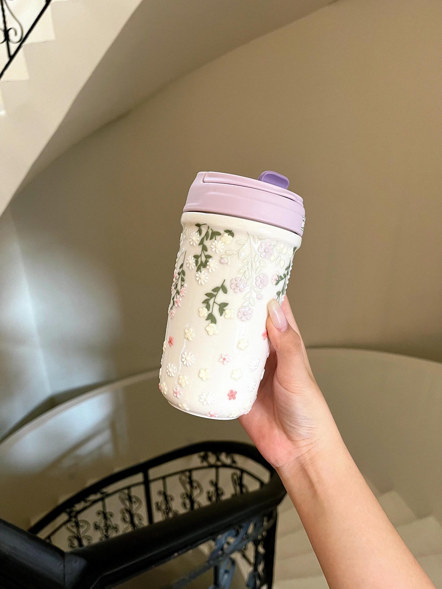 Lilac Blossom Ceramic Tumbler