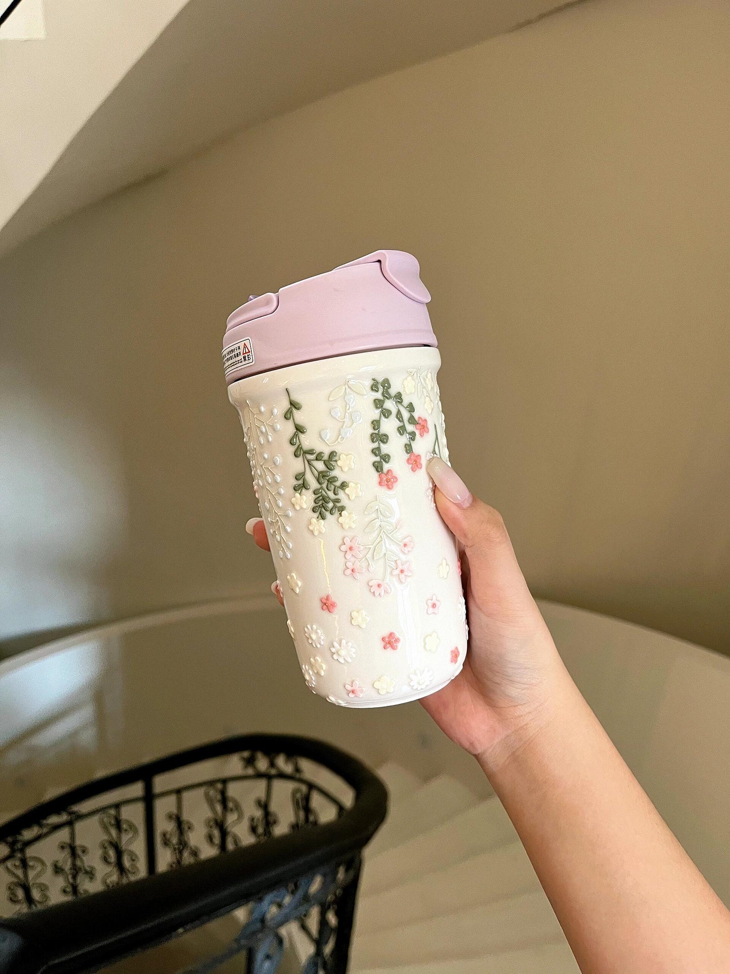Lilac Blossom Ceramic Tumbler