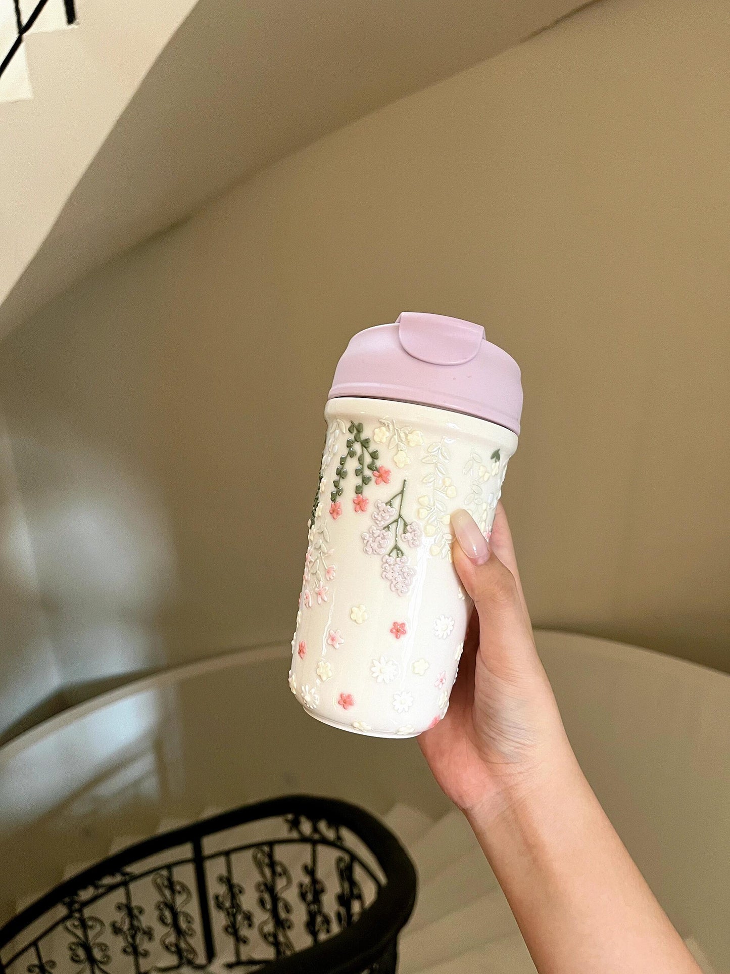 Lilac Blossom Ceramic Tumbler
