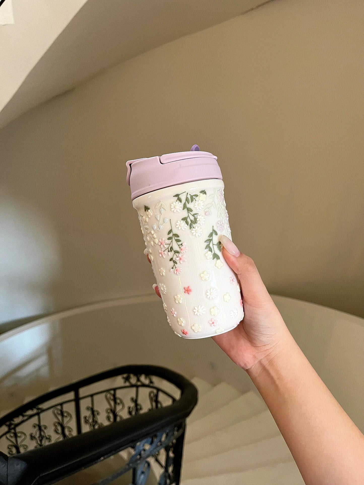 Lilac Blossom Ceramic Tumbler