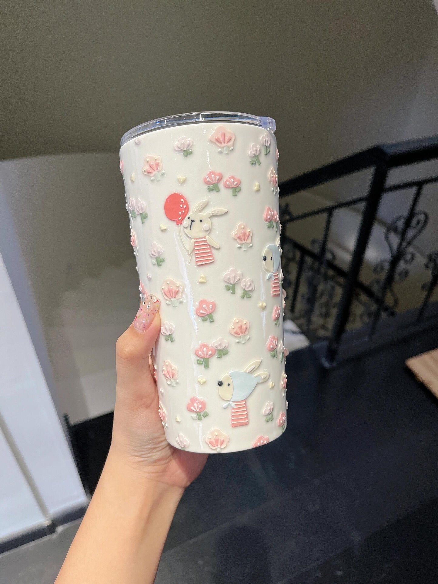 Pastel Bunny Bloom Ceramic Mug