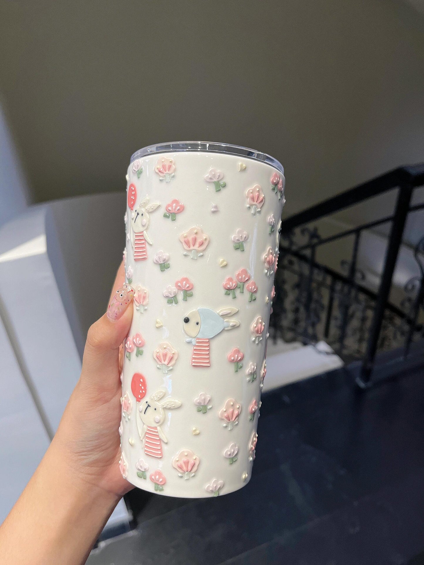 Pastel Bunny Bloom Ceramic Mug