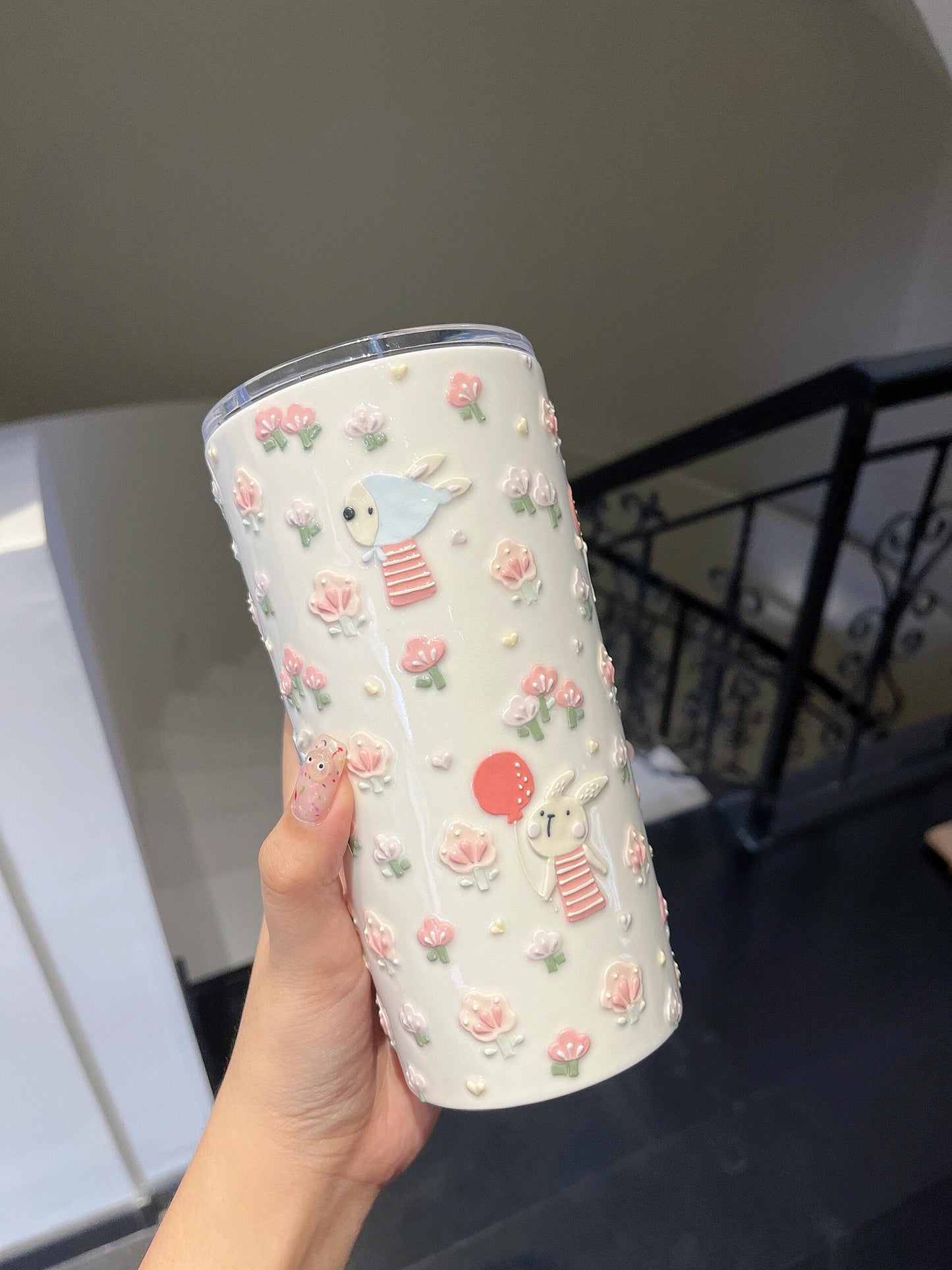 Pastel Bunny Bloom Ceramic Mug