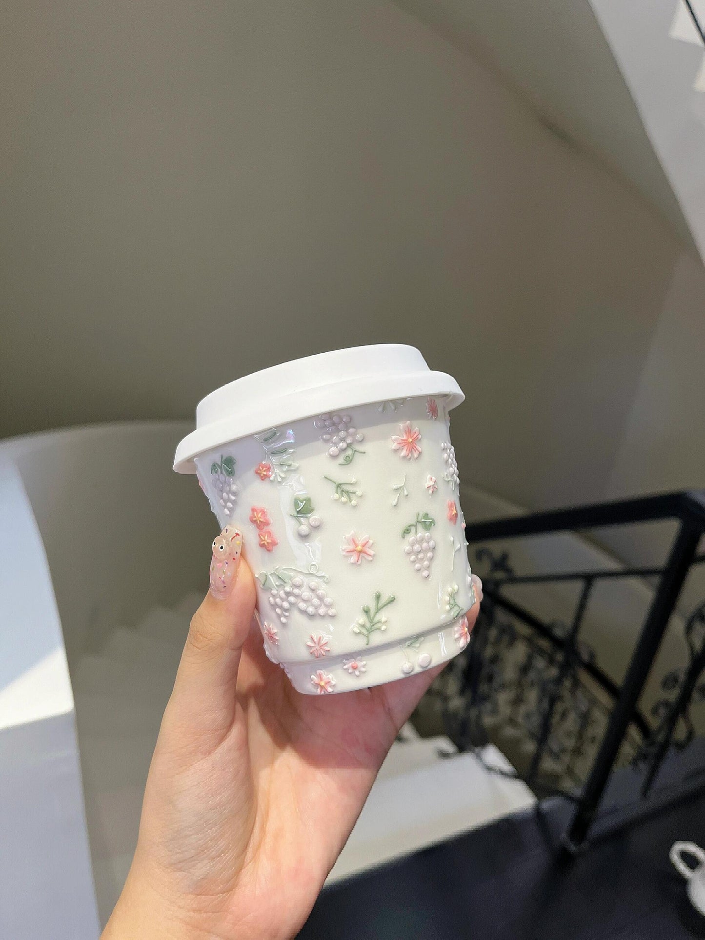 Botanical Treasure Relief Ceramic Cup