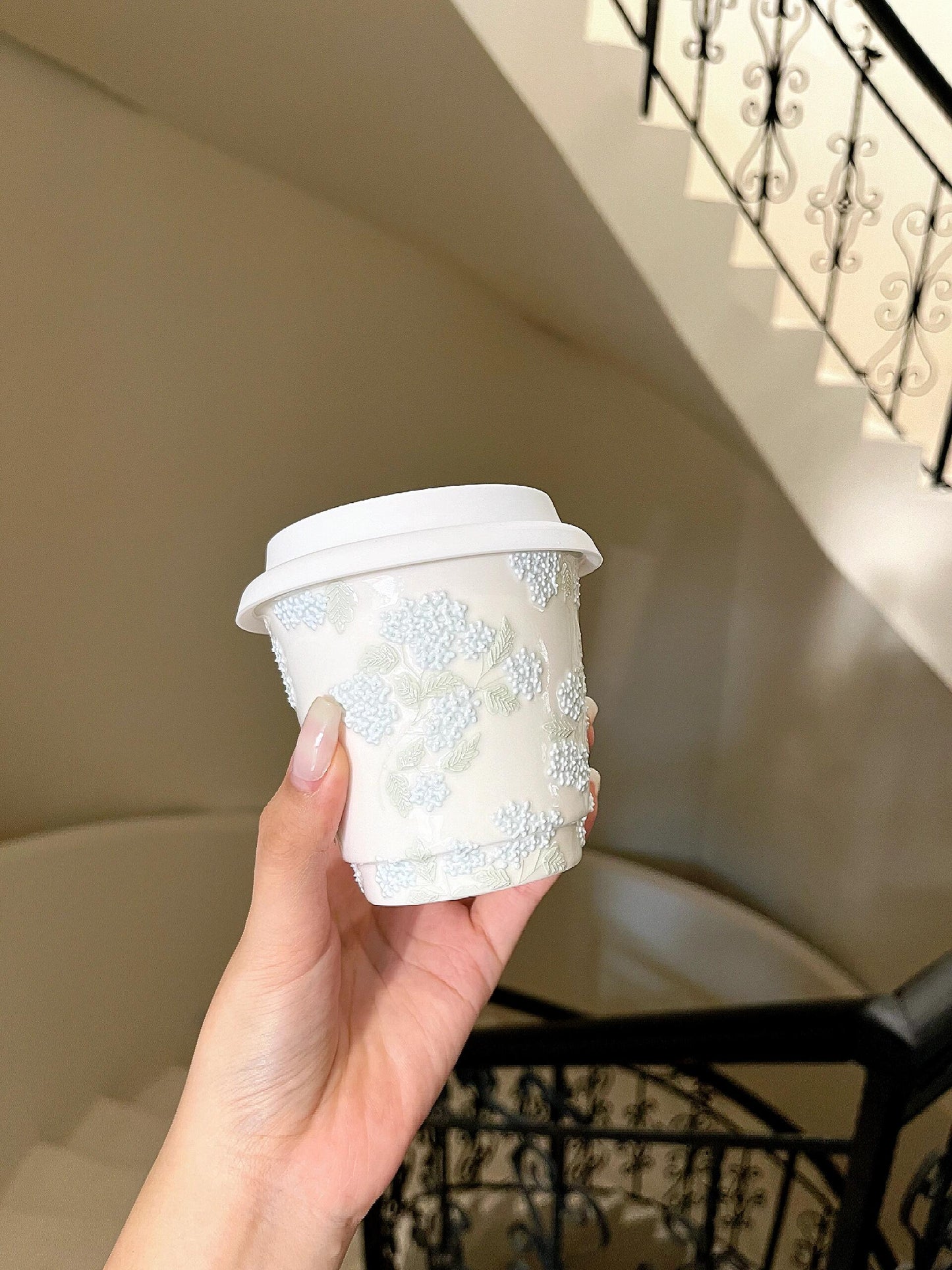 Blossom Hydrangea Ceramic Cup