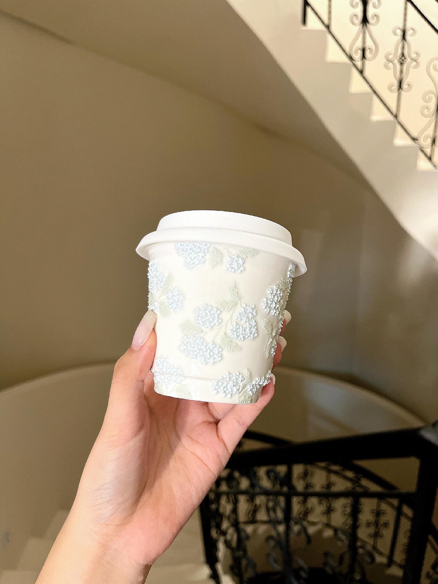 Blossom Hydrangea Ceramic Cup