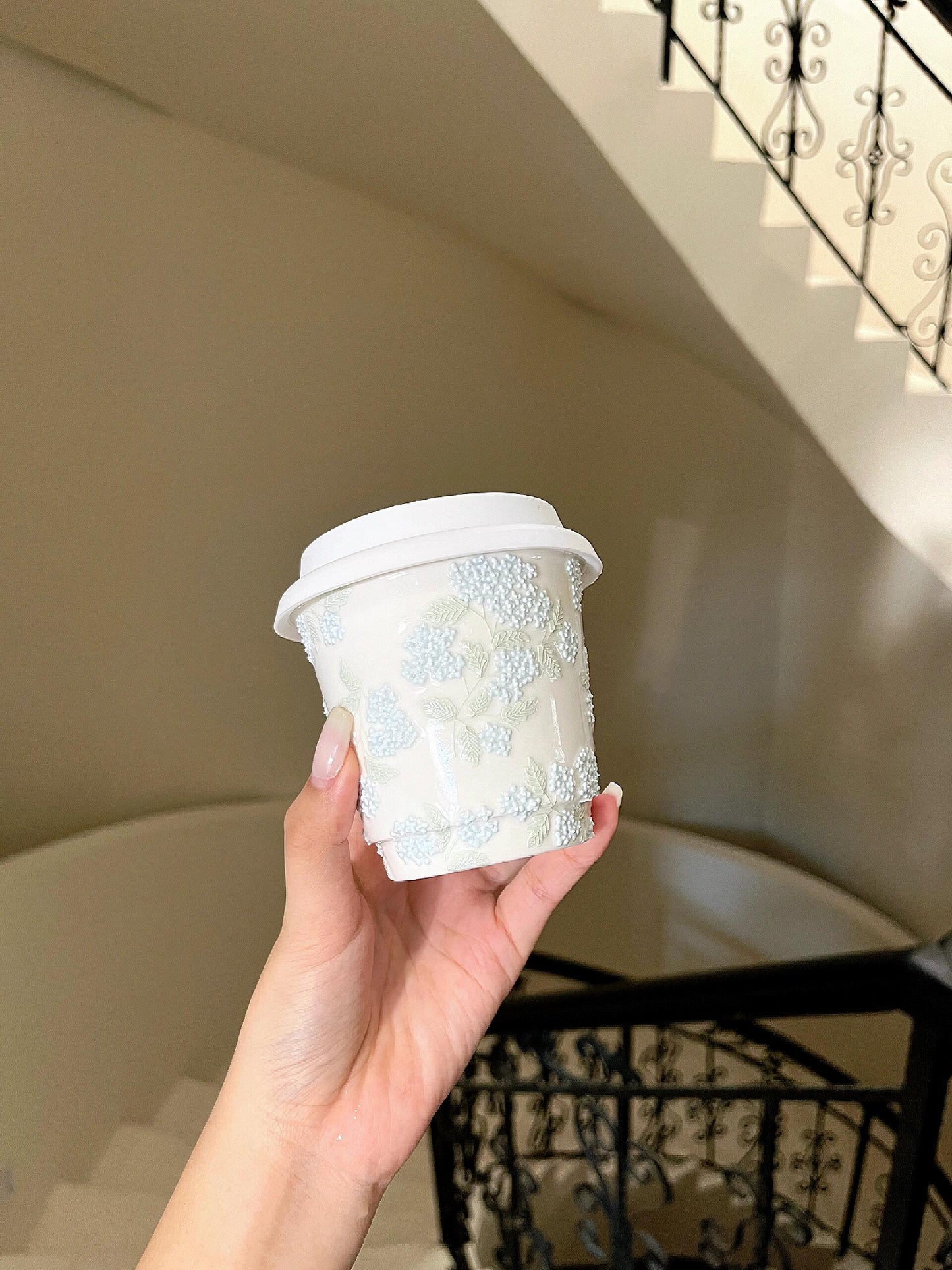 Blossom Hydrangea Ceramic Cup