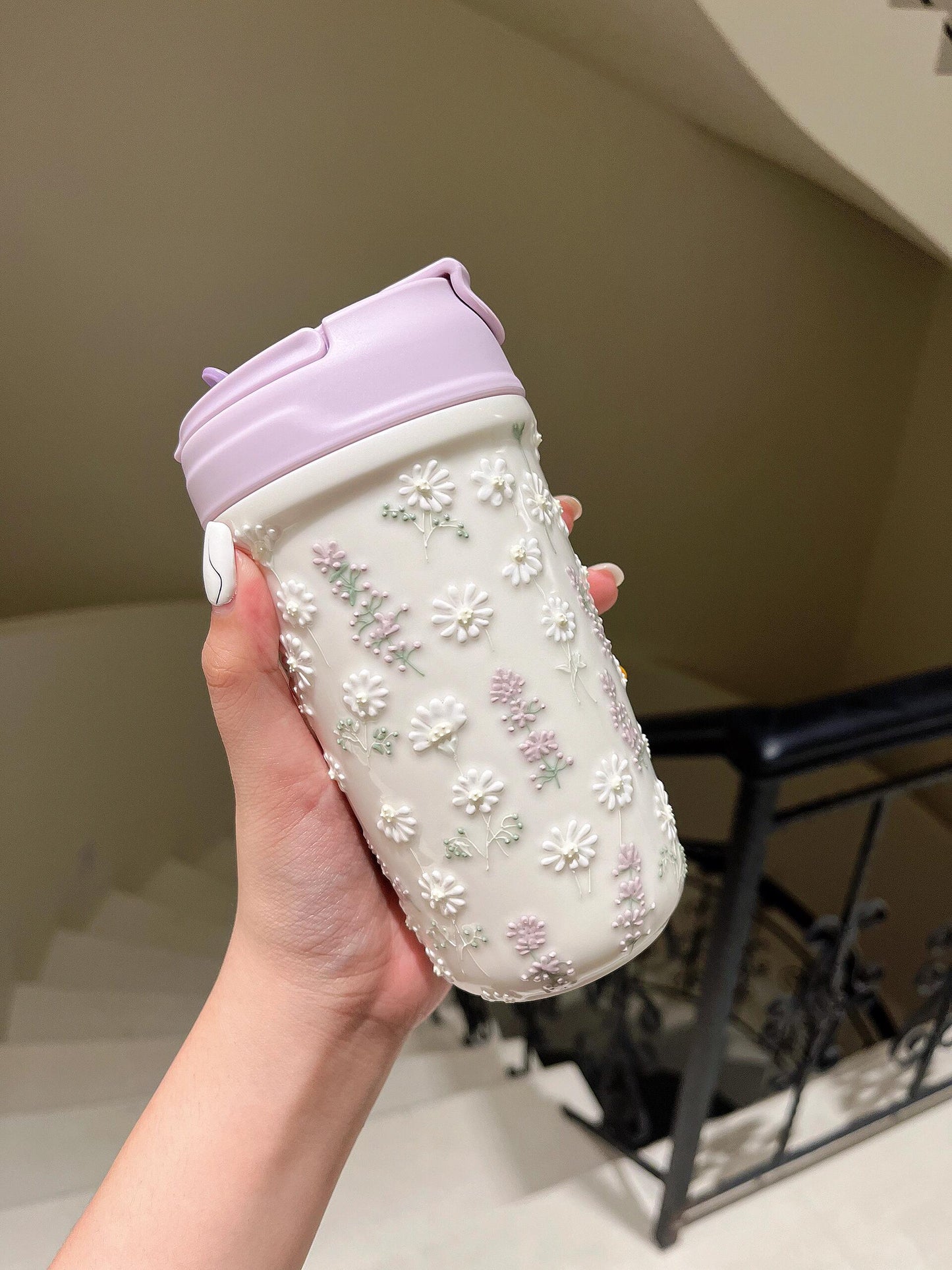 Daisy Lavender Ceramic Mug