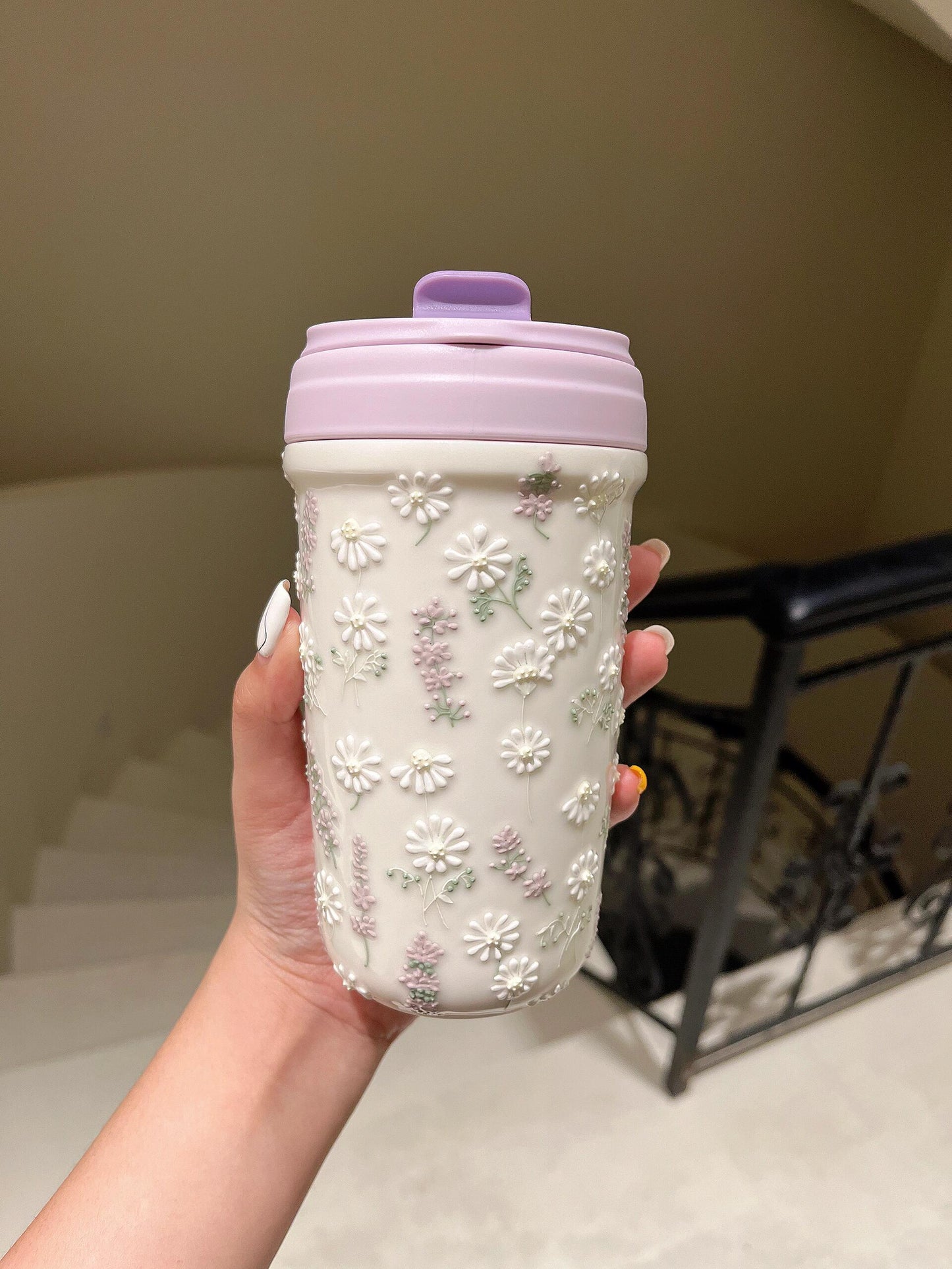 Daisy Lavender Ceramic Mug
