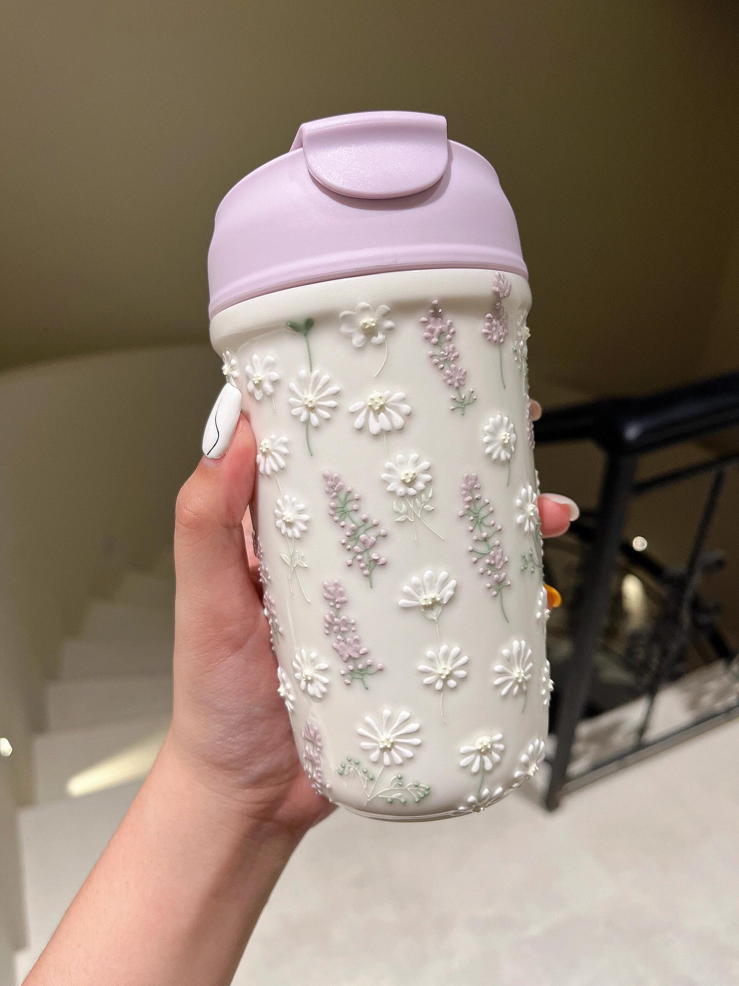 Daisy Lavender Ceramic Mug