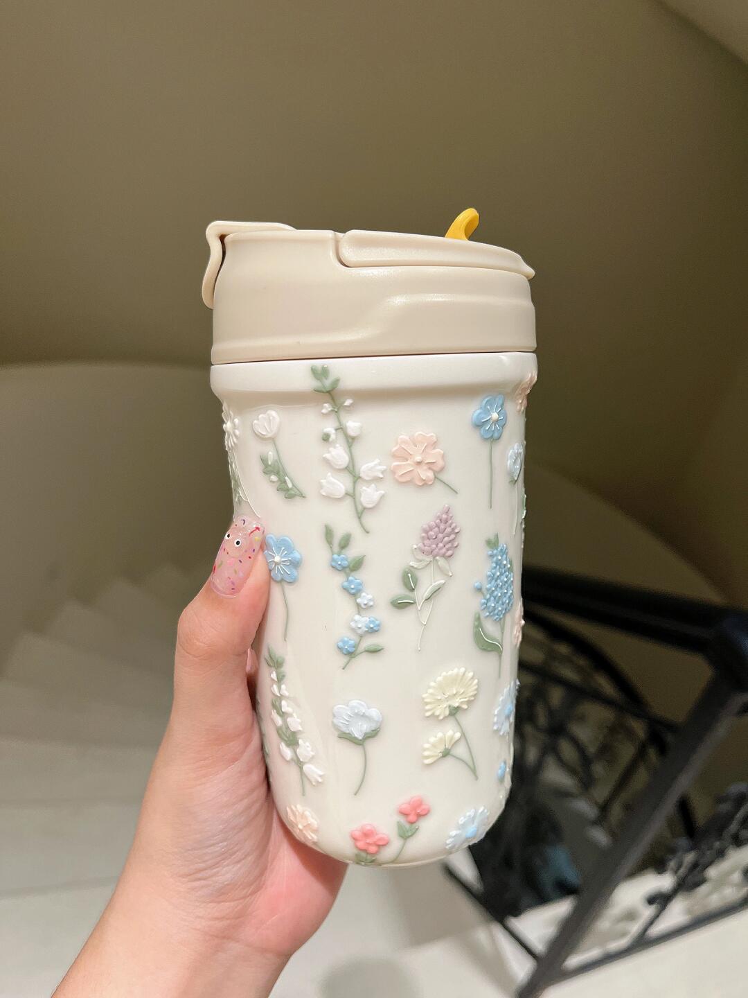 Petal Pulse Artisan Ceramic Tumbler