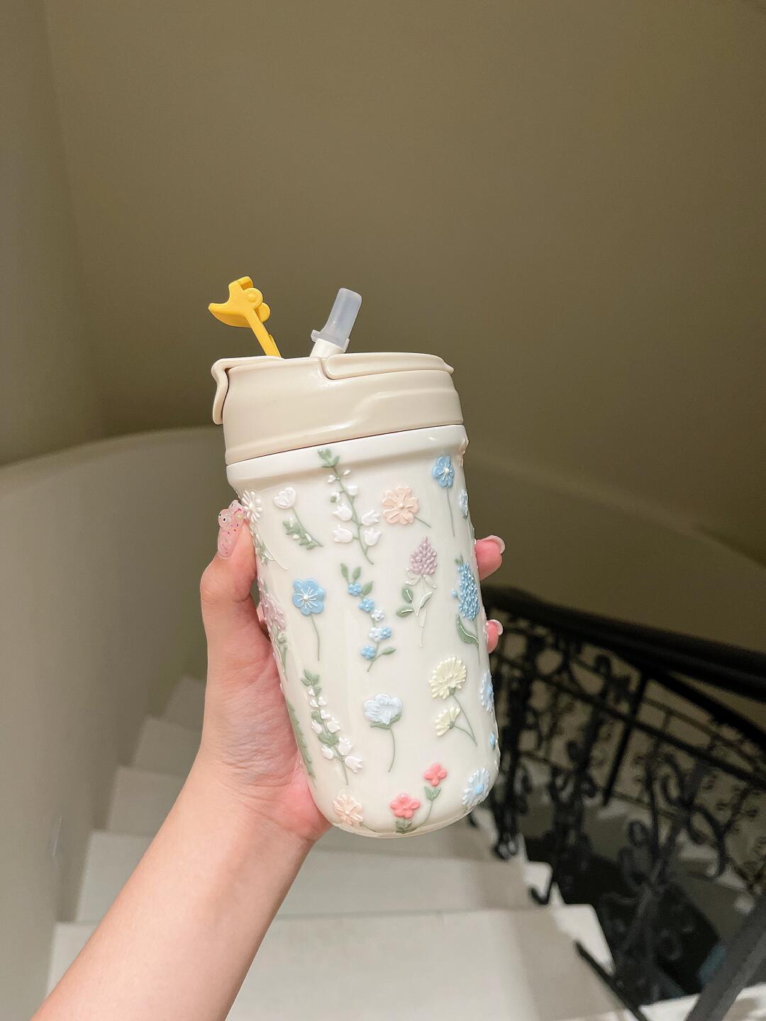 Petal Pulse Artisan Ceramic Tumbler