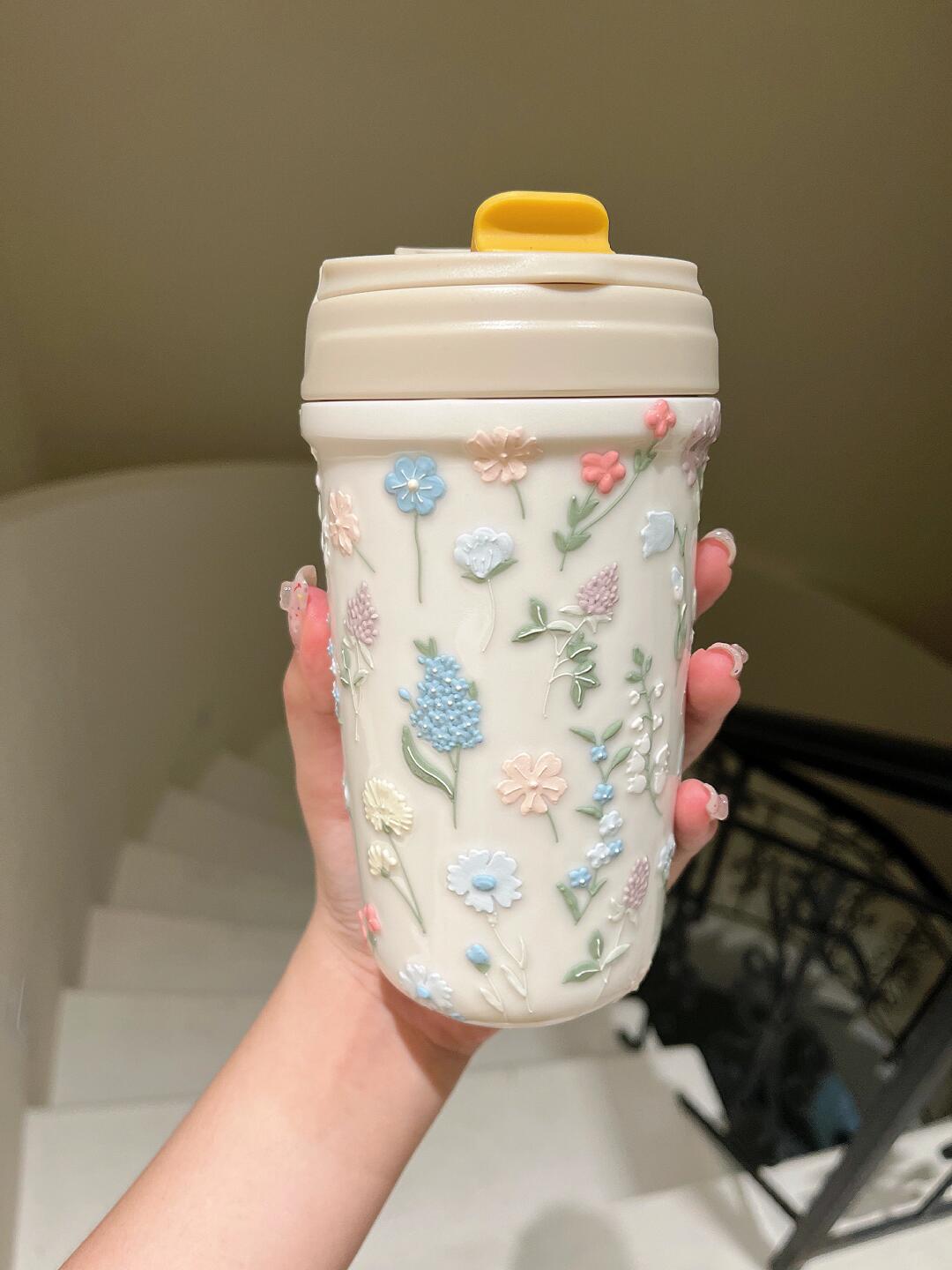 Petal Pulse Artisan Ceramic Tumbler