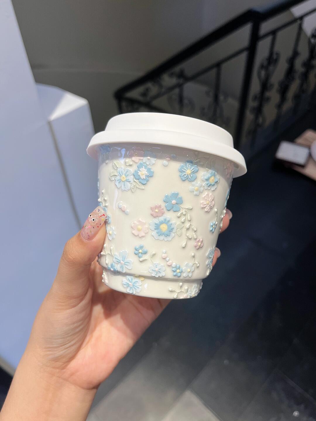 Serene Flora Artisan Ceramic Cup