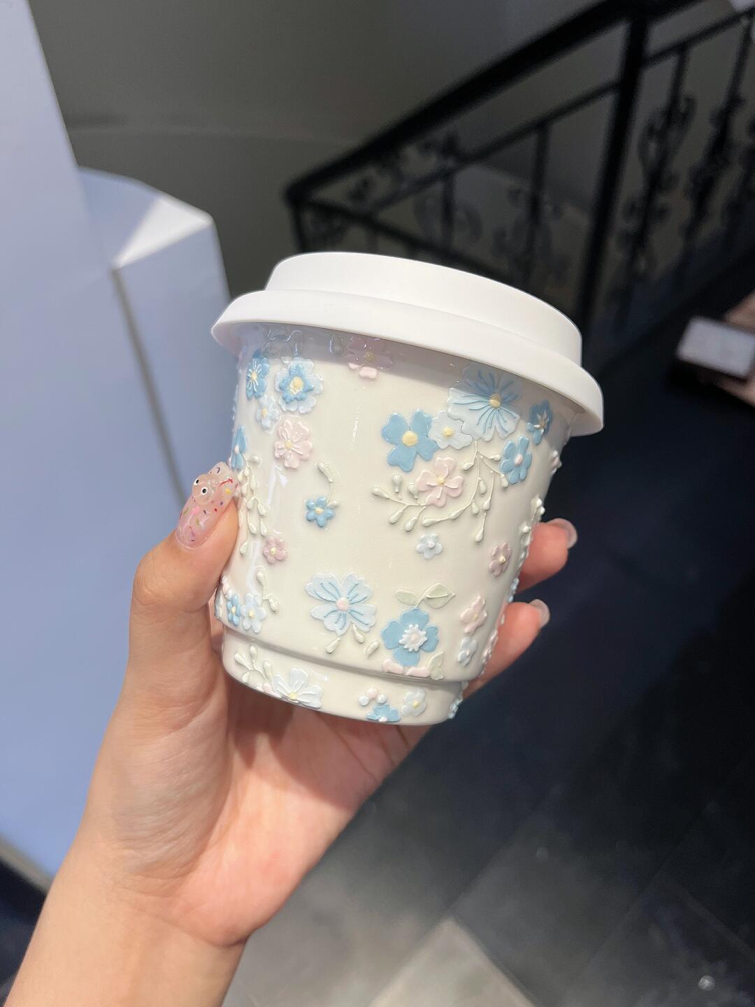Serene Flora Artisan Ceramic Cup