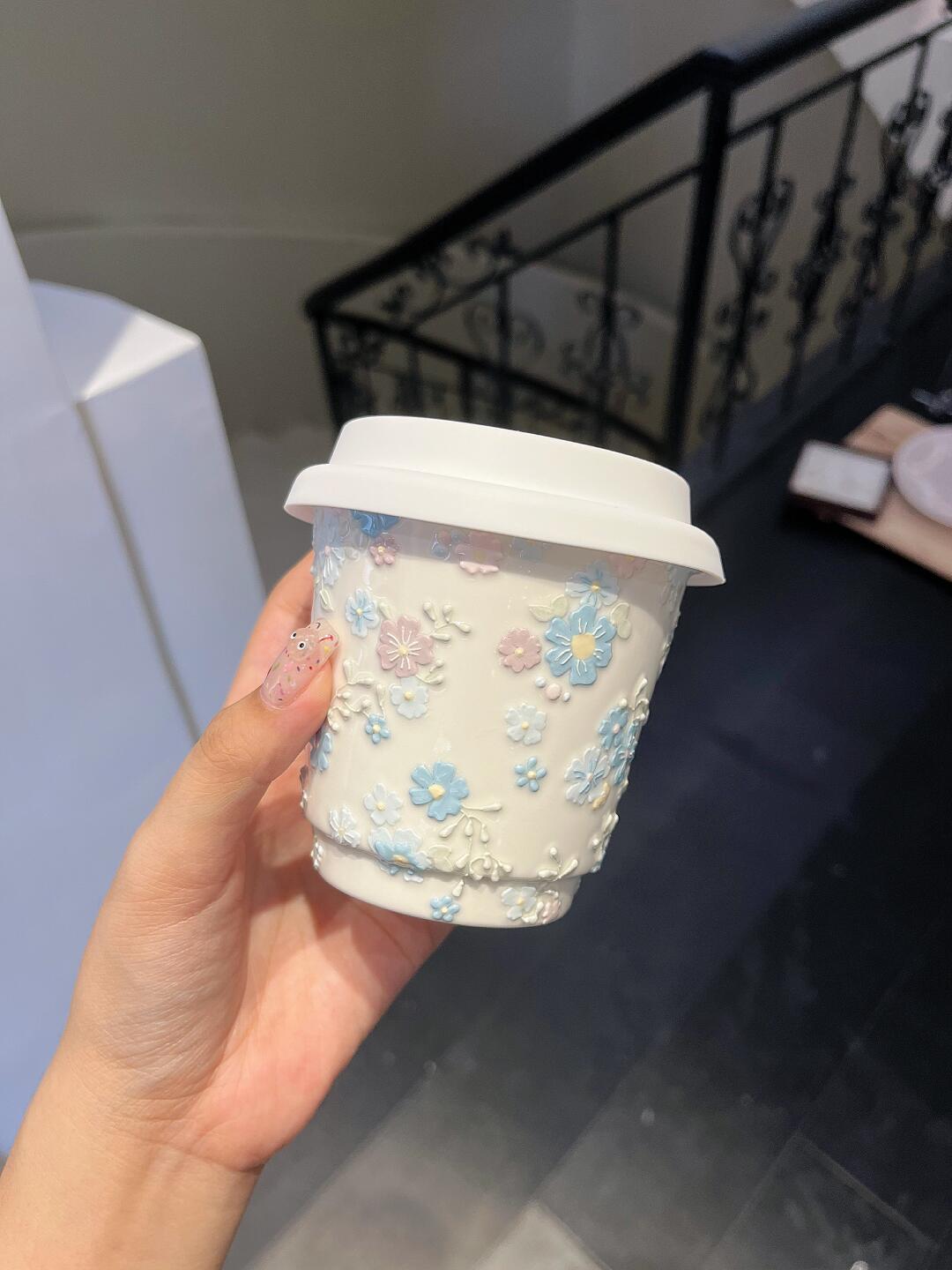 Serene Flora Artisan Ceramic Cup