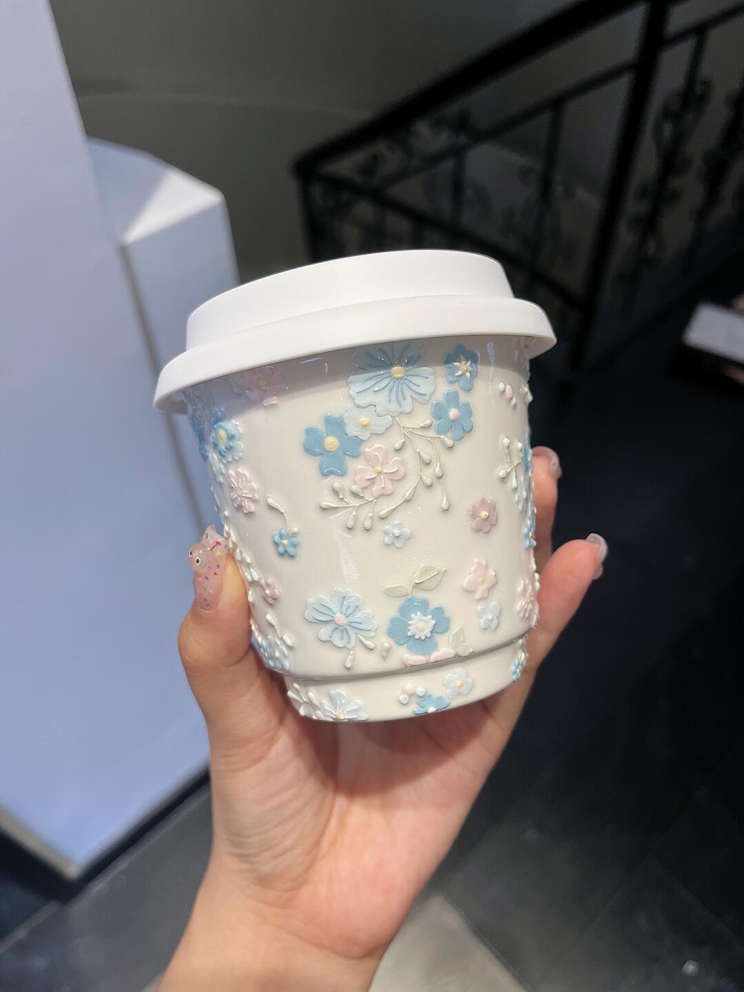 Serene Flora Artisan Ceramic Cup