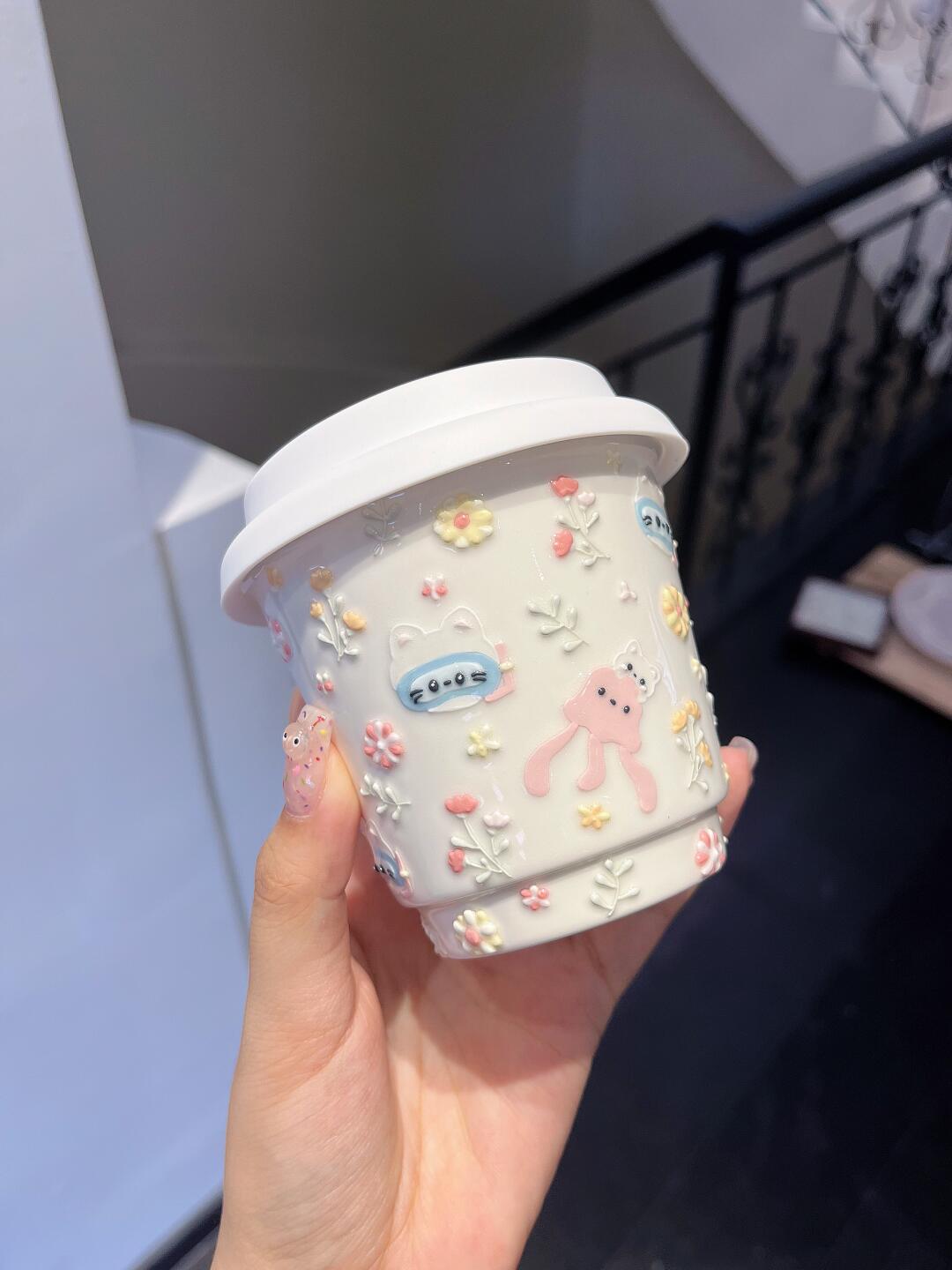 Whimsical Flora Travel Coffee Cup