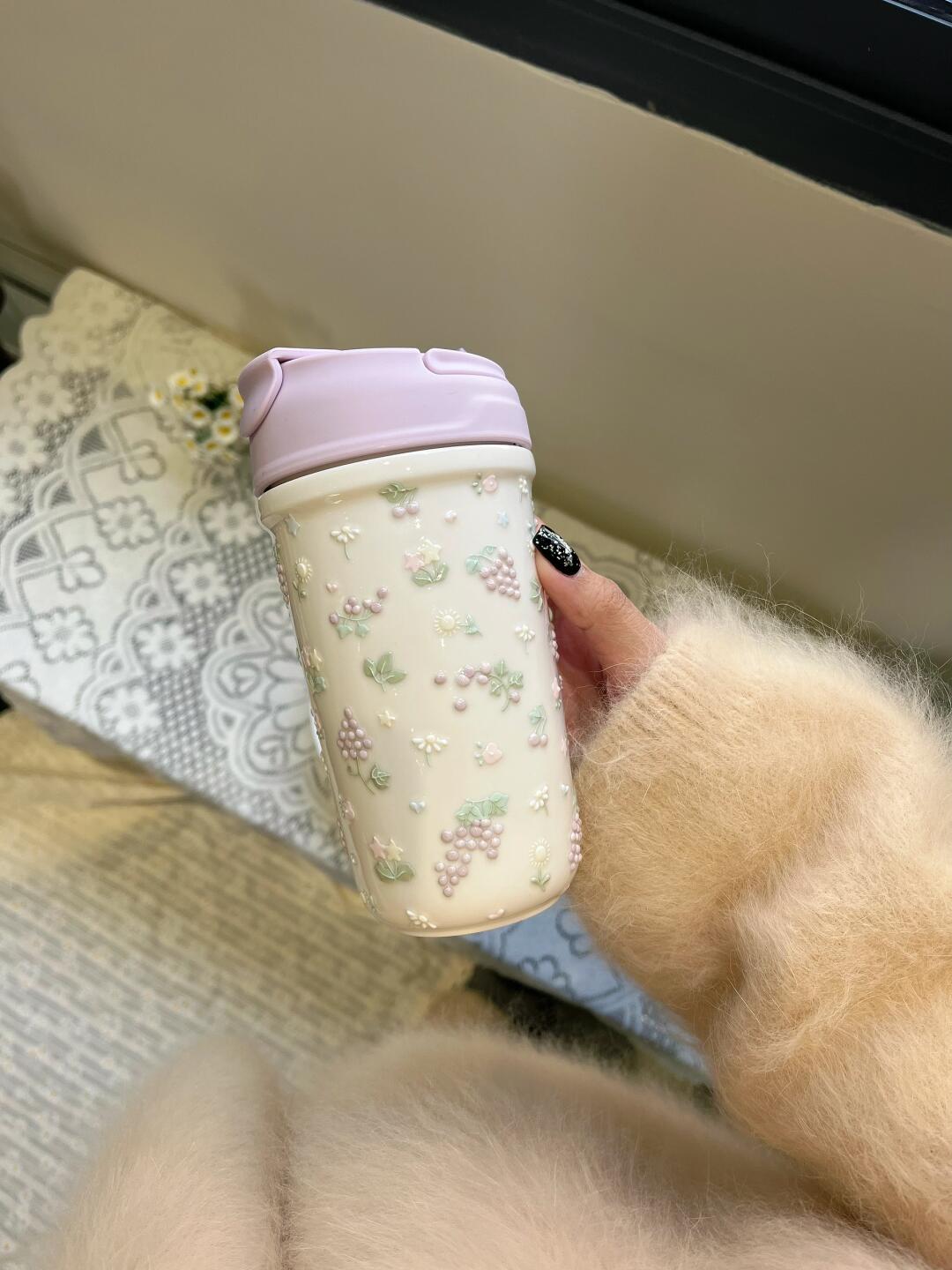 Blooming Vine Ceramic Travel Mug