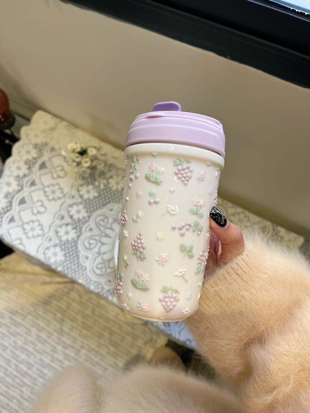 Blooming Vine Ceramic Travel Mug