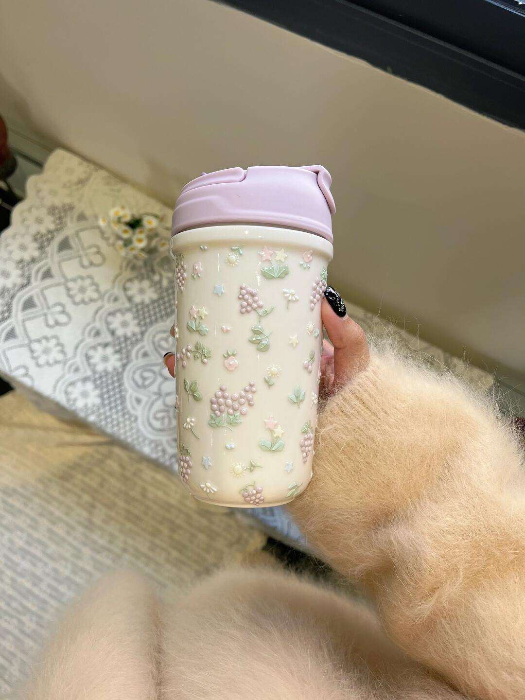 Blooming Vine Ceramic Travel Mug