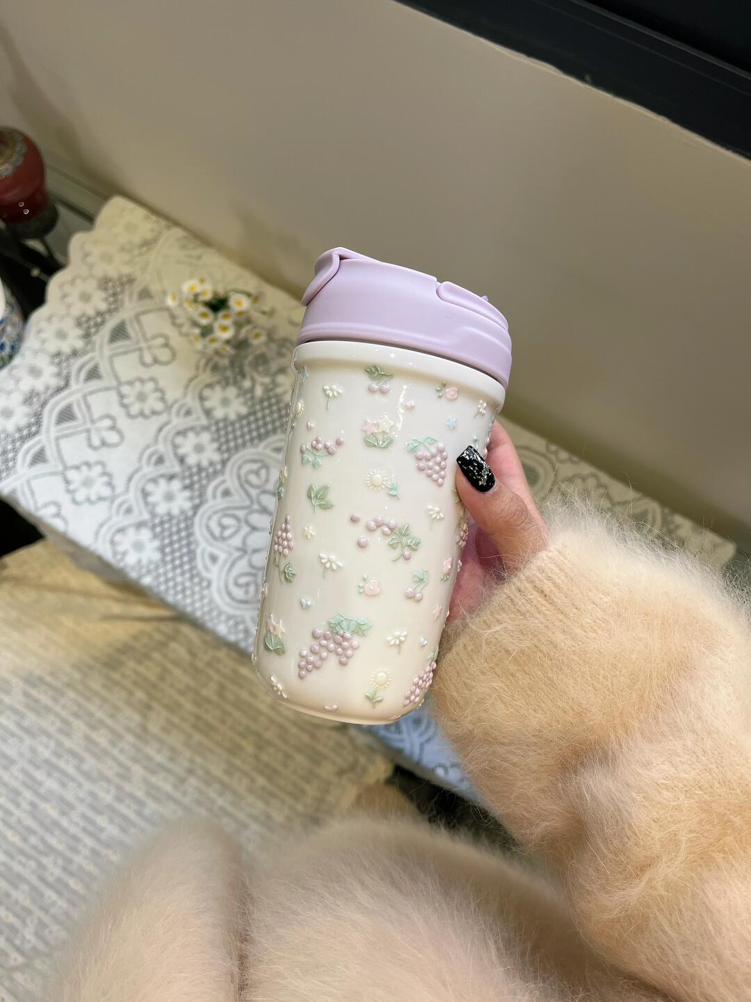 Blooming Vine Ceramic Travel Mug