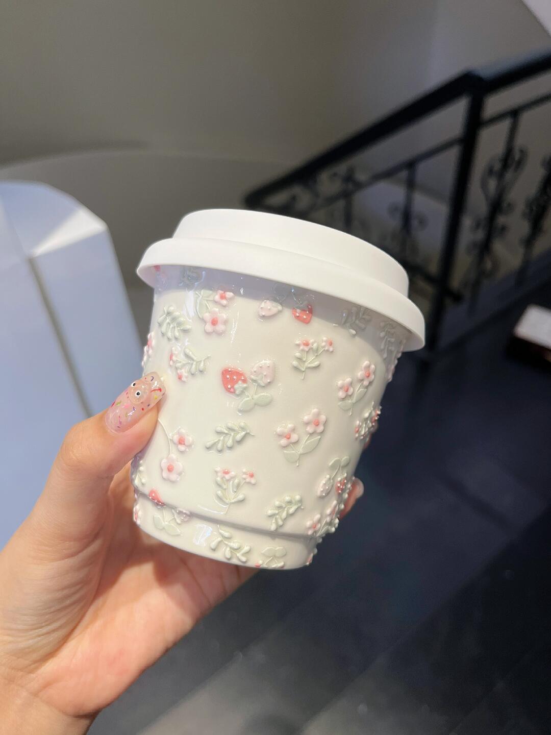 Handcrafted Floral Harvest Ceramic Sipster