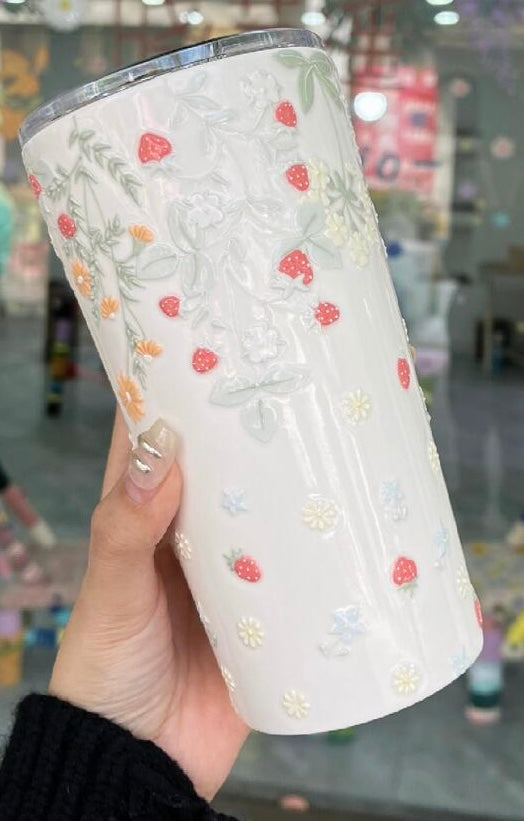 Strawberry Fantasy Ceramic Art Mug